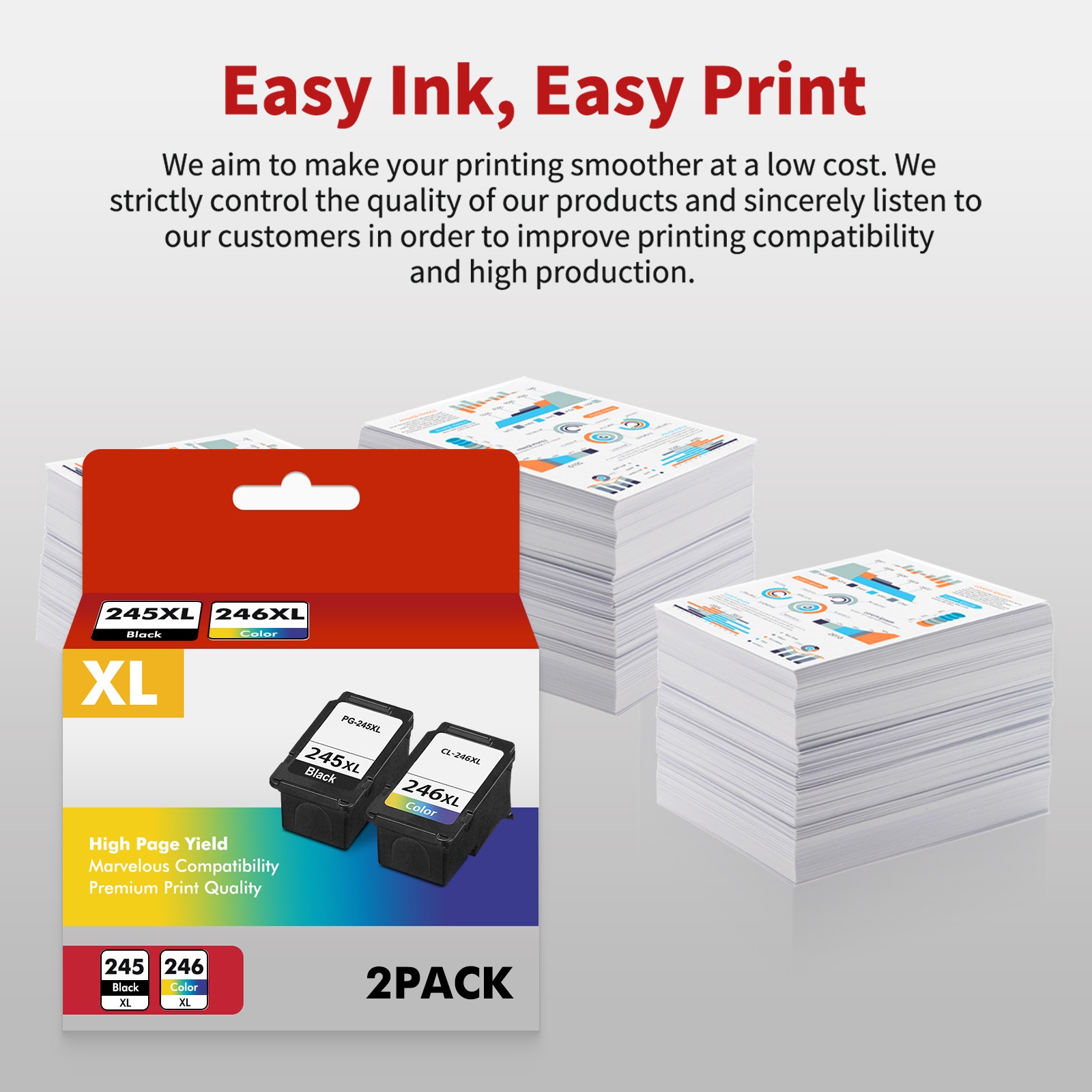 PG-245XL CL-246XL Ink Cartridge for Canon PIXMA MG2522 MG2520 Ink MX490 MX492