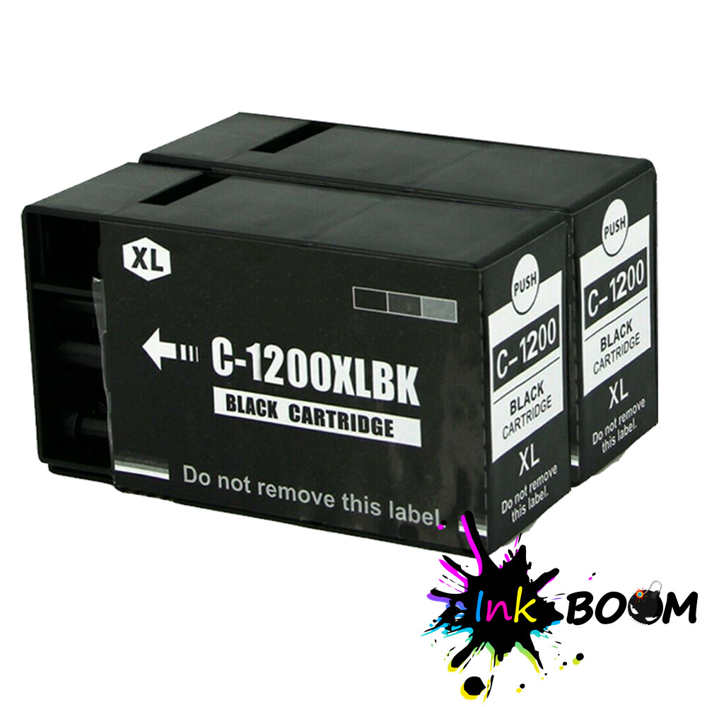 2BK Ink Cartridge for PGI1200XL PGI-1200XL MAXIFY MB2020 MB2120 MB2320 MB2720