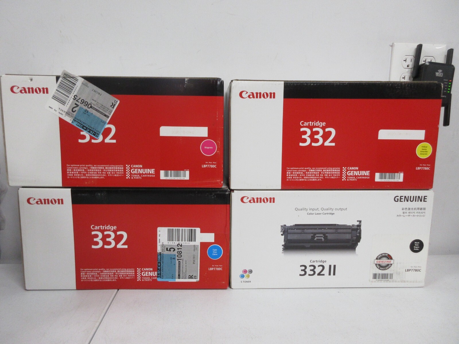 CANON 332 set 4 Colors BLACK II CYAN YELLOW MAGENTA TONER CARTRIDGE LBP7780C NEW