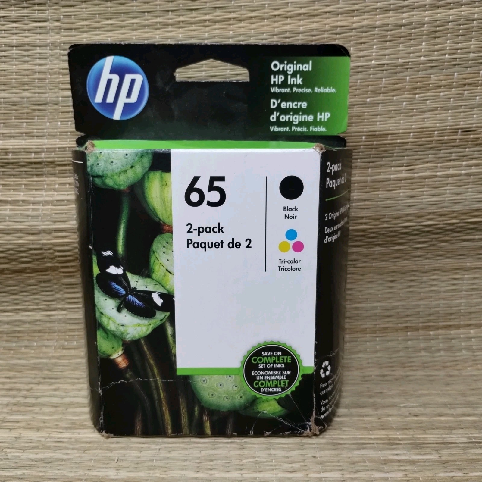 OEM Genuine HP 65 Black & Tri-Color Combo Ink Cartridge T0A36AN Sealed BB 7/23