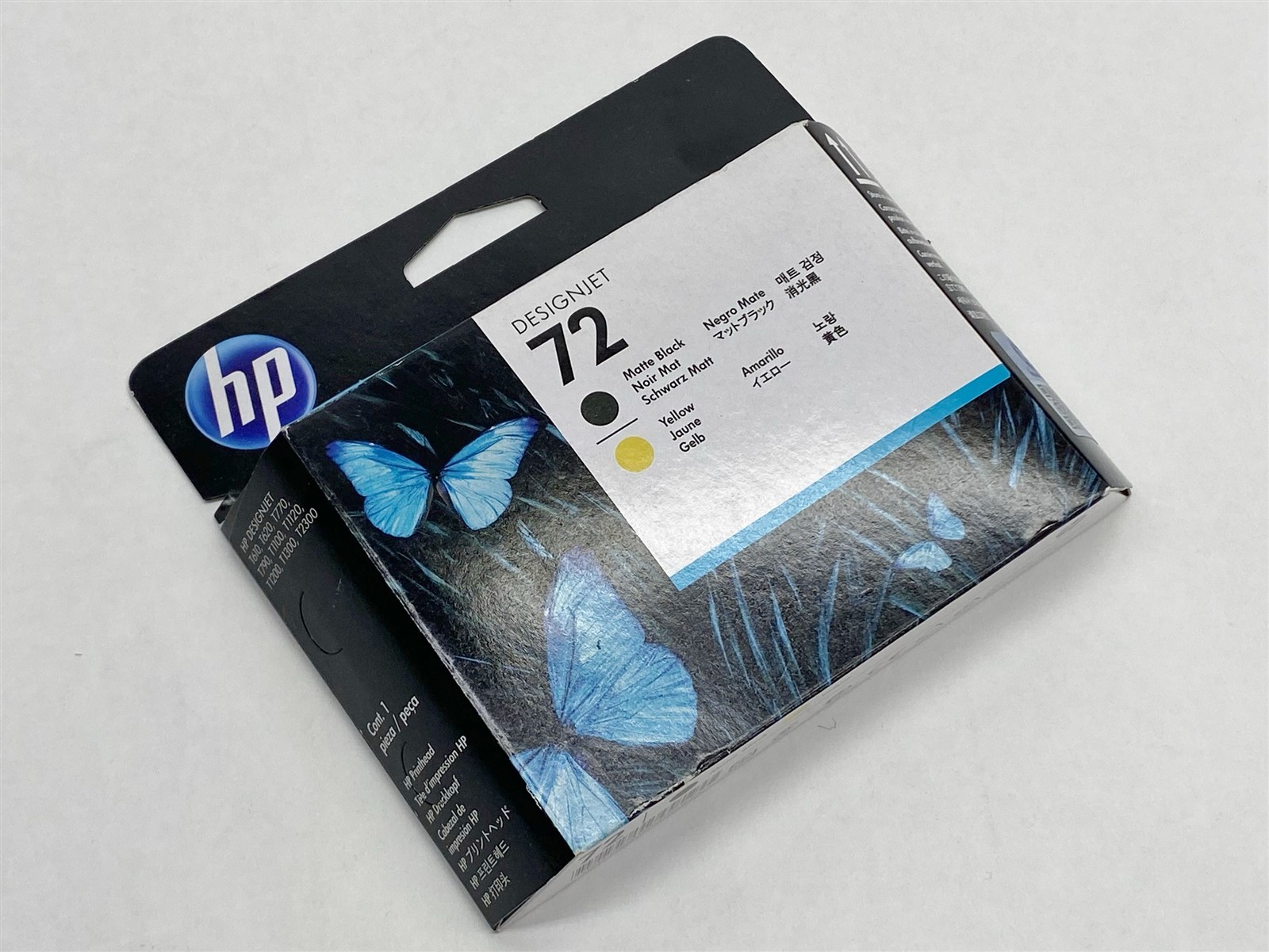 HP DesignJet 72 Printhead C9384A Matte Black / Yellow Genuine New Sealed Exp