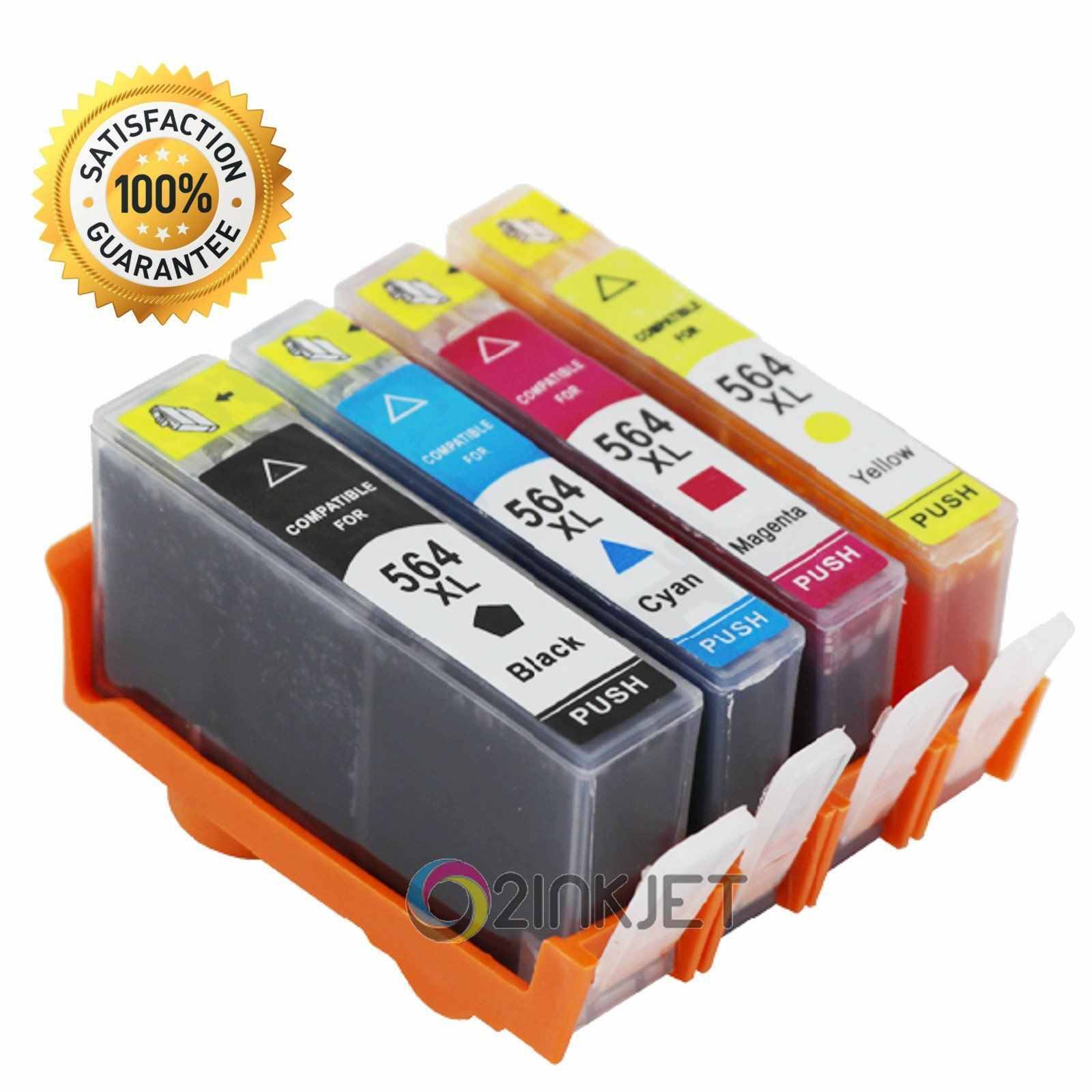 4 Pack Generic Ink Cartridge For 564XL Black/Color PhotoSmart 7510 7520 7525