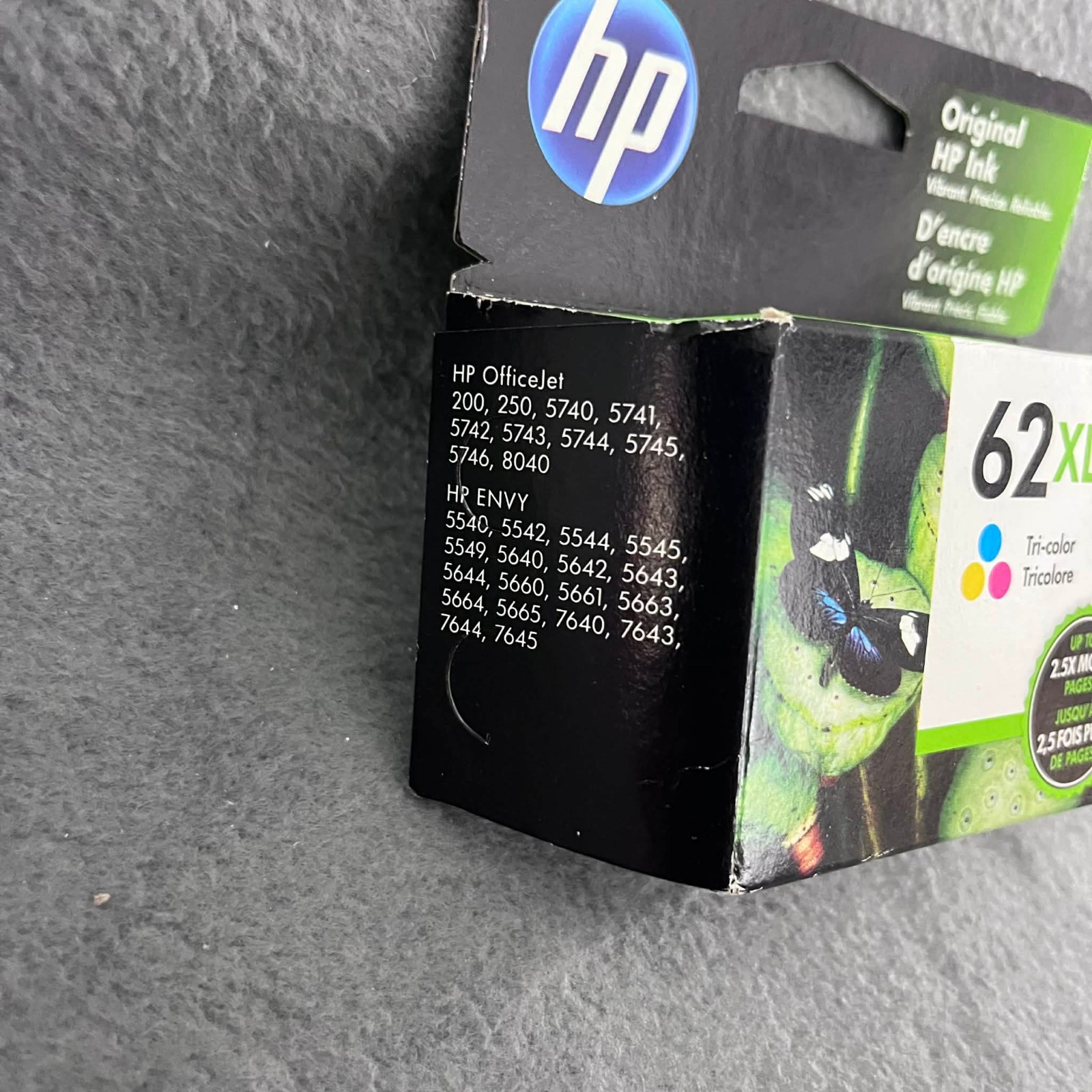 HP 62XL Tri-Color Ink Cartridge High Yield Genuine C2P07AN Sealed OEM Sep 2022