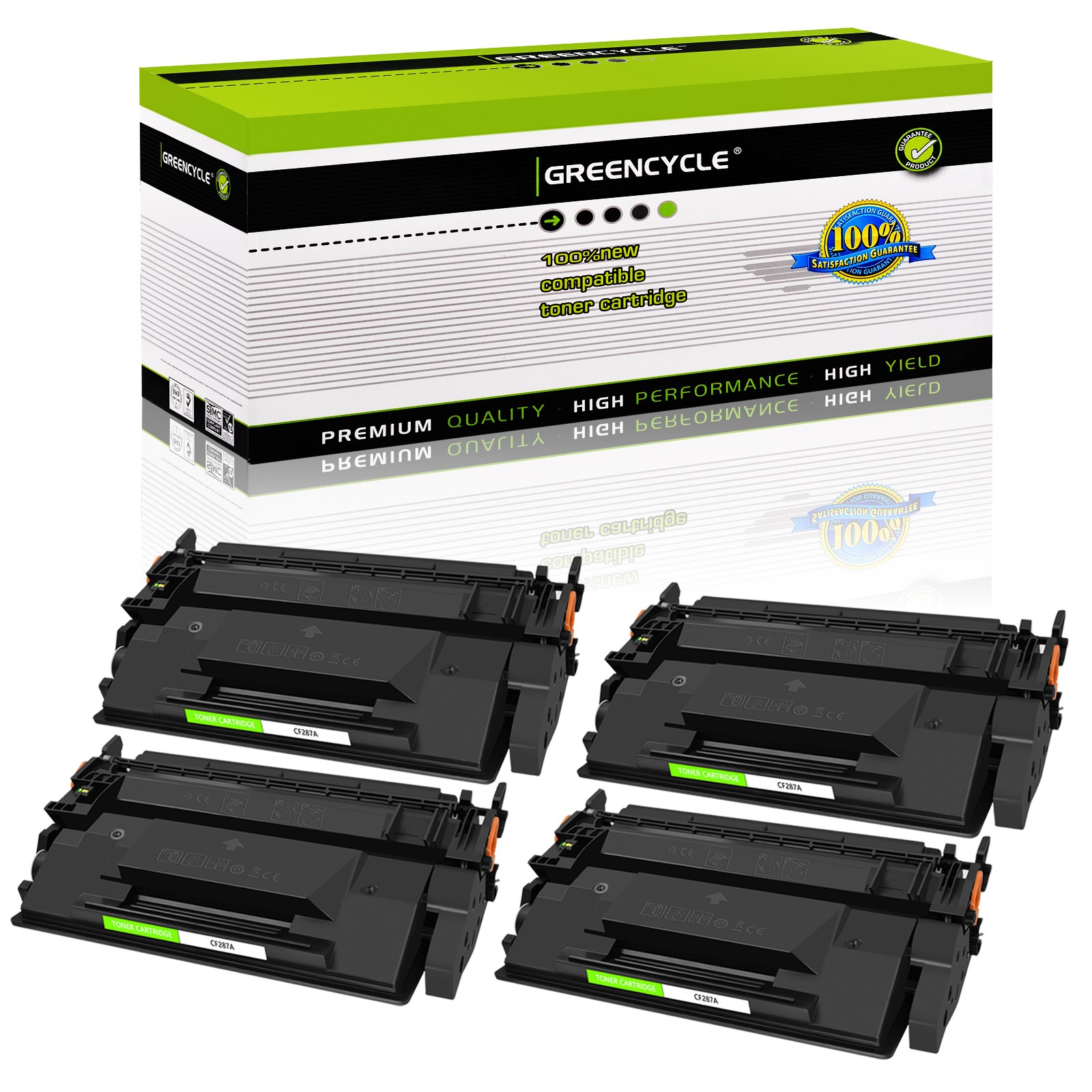 4PK CF287A Toner Cartridge Fits for HP Enterprise M506dh MFP M527dn Pro M501dn