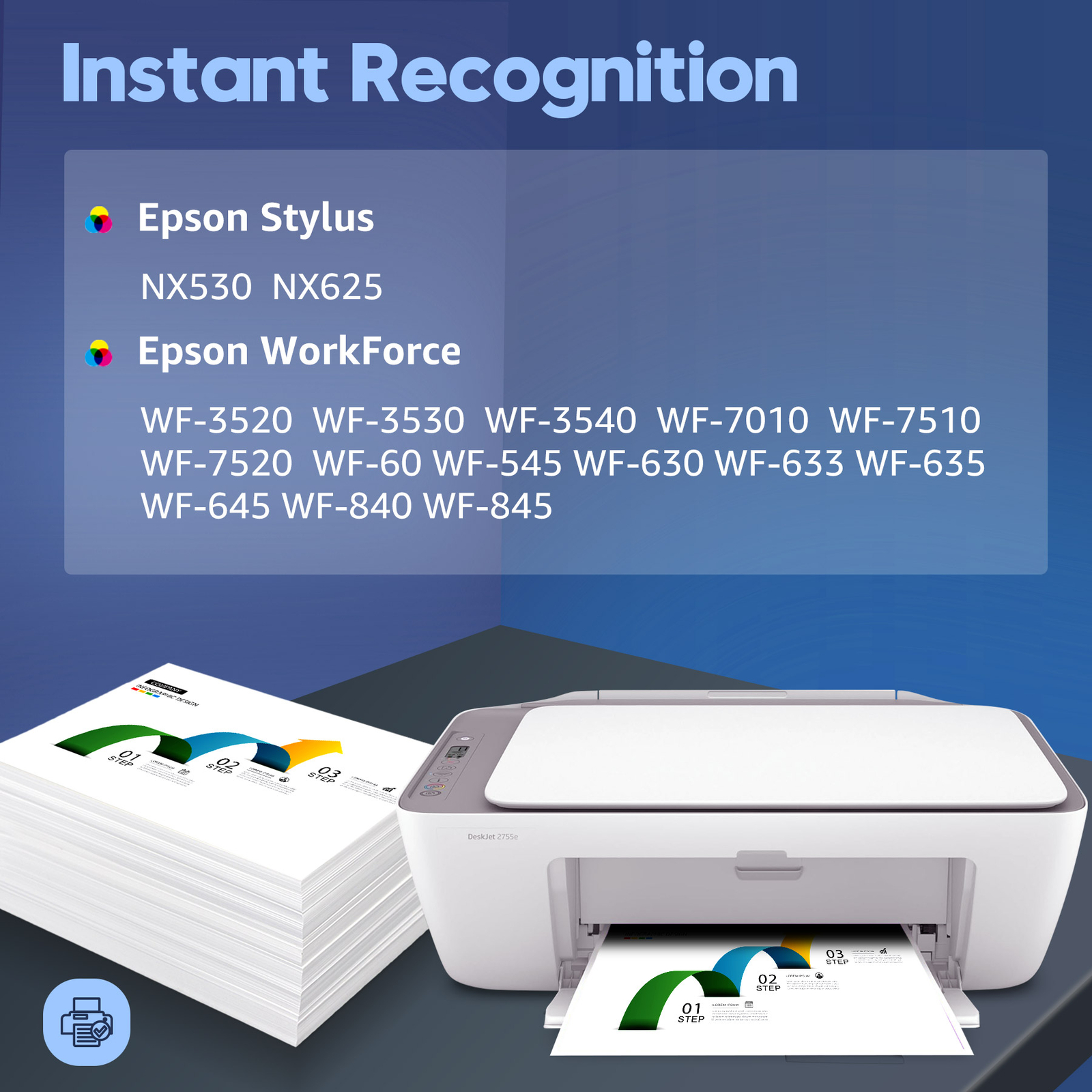 127 Ink Cartridge for Epson WorkForce 545 60 630 633 635 645 WF-3530 WF-3540