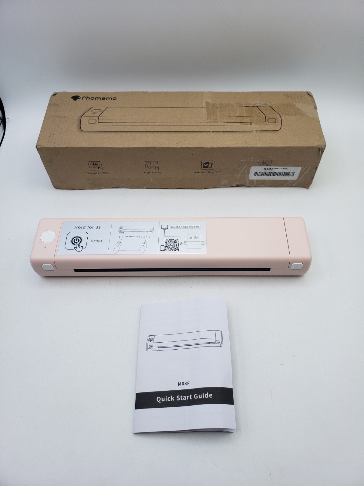 Bluetooth Wireless Portable Thermal Printer Phomemo M08F label printer Pink