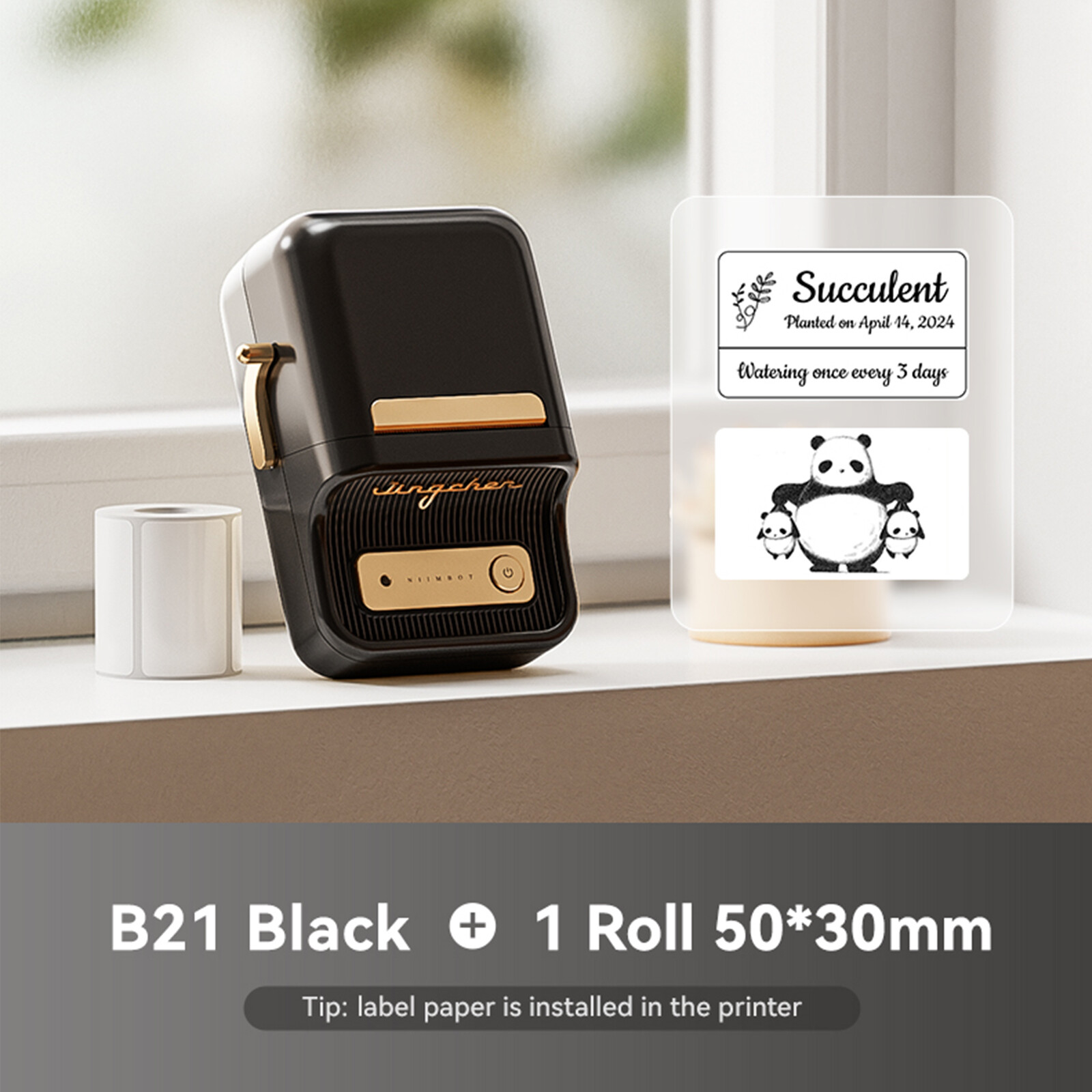 NIIMBOT B21 Label Printer Bluetooth Thermal Label Maker with 50x30mm Labels