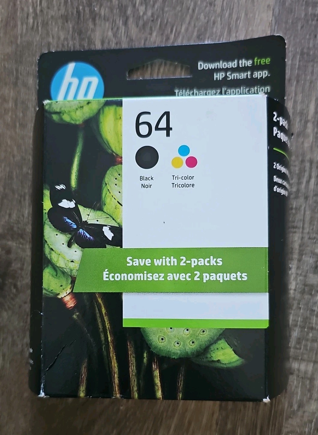 Original HP 64 Black/Tri-color Ink Cartridges X4D92AN EXP Sep 2027