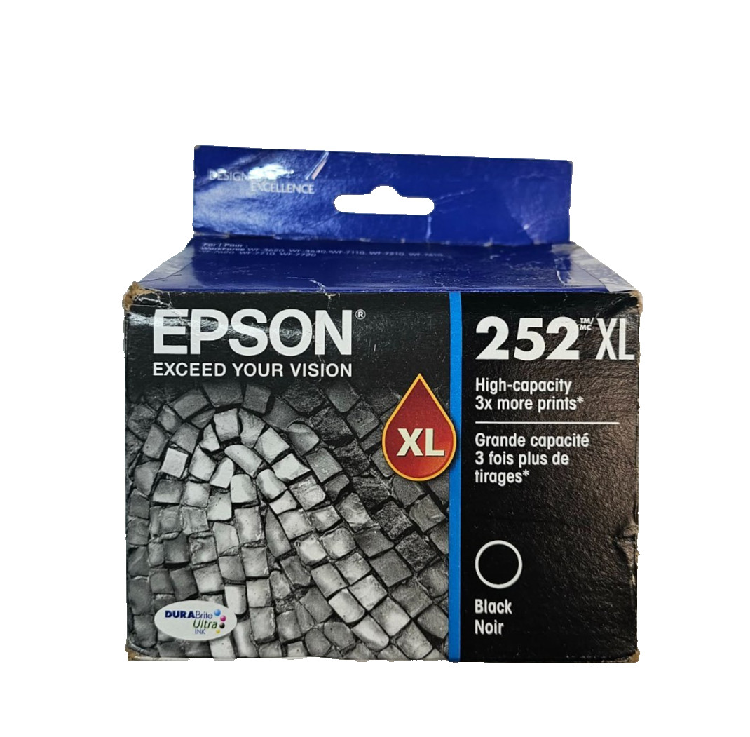 Epson Genuine/Original 252XL Black Inkjet Ink Cartridge For Epson T252XL120-CP