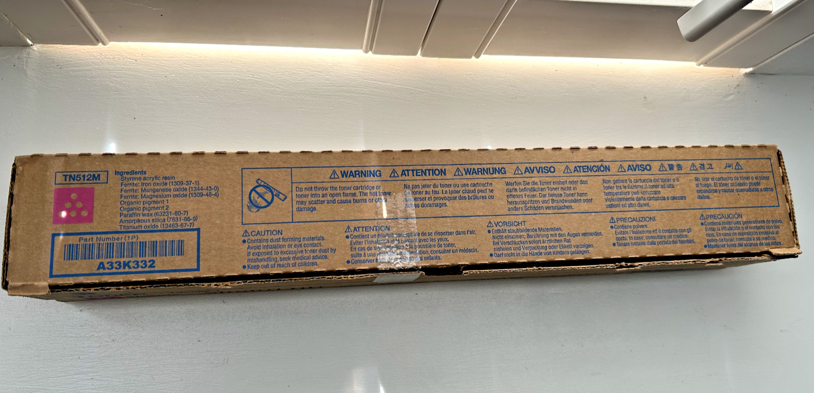 New GENUINE KONICA MINOLTA TN512M MAGENTA (A33K332) LASER TONER CARTRIDGE