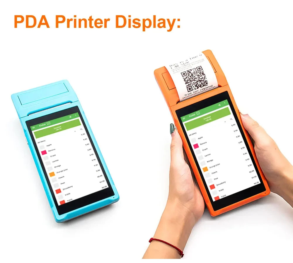 Android 11 Handheld POS Terminal 58mm Thermal Receipt Printer WiFi Bluetooth