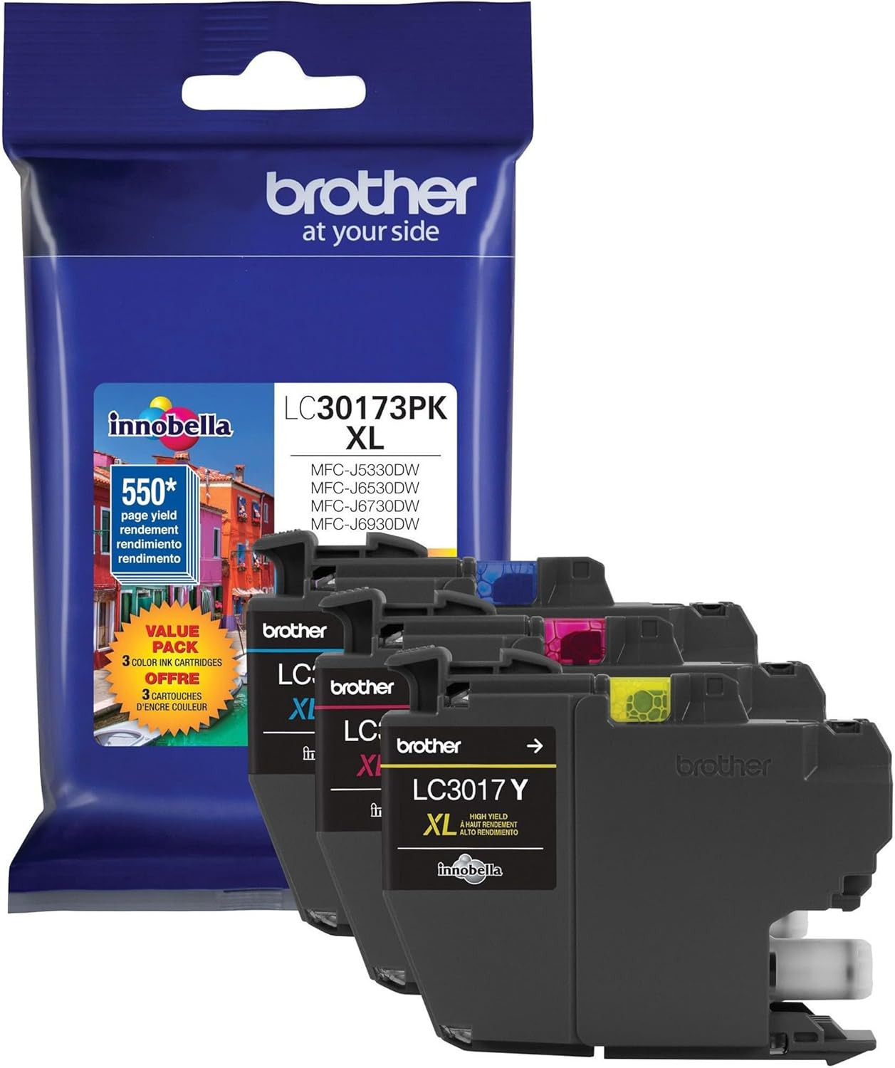 Printer LC30173PK High Yield XL 3 Pack Ink Cartridges- 1 Ea: Cyan/Magenta/Yellow