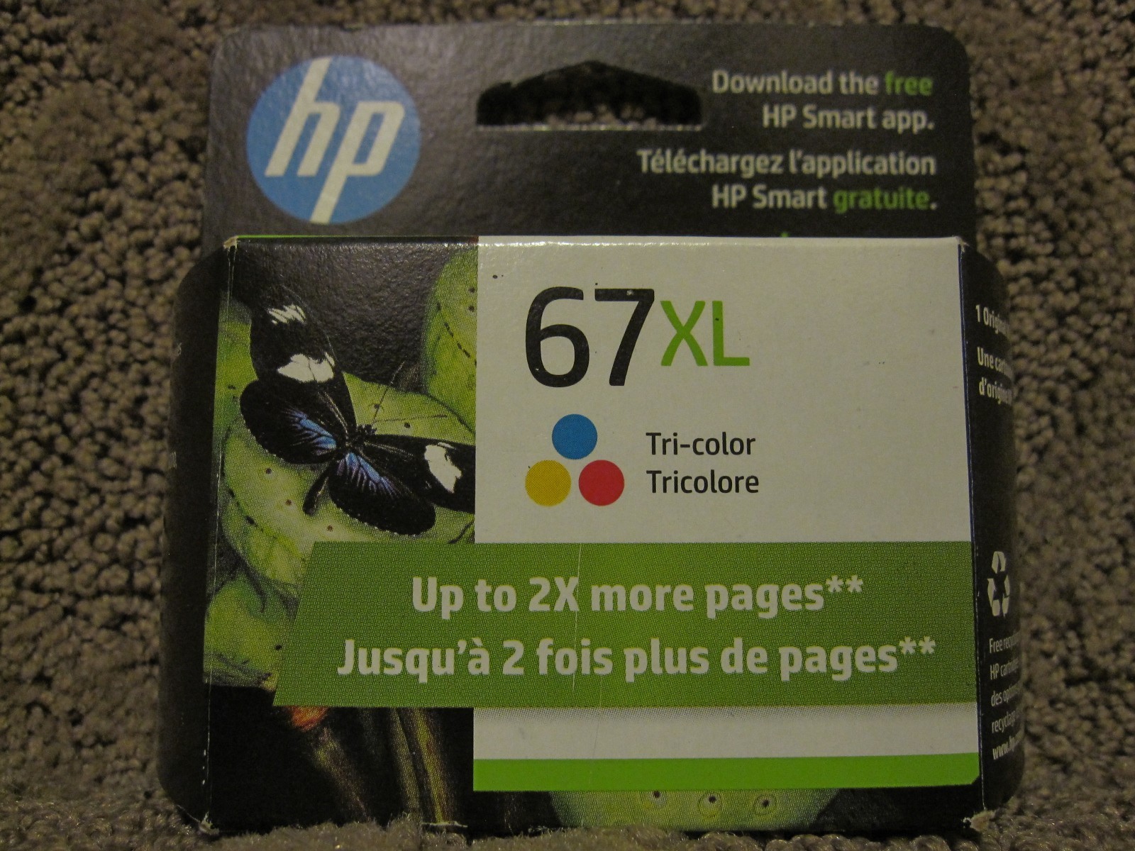 HP 3YM58AN Tri Color Cyan Magenta YelIow Ink Cartridge Genuine # 67XL NOV/2026