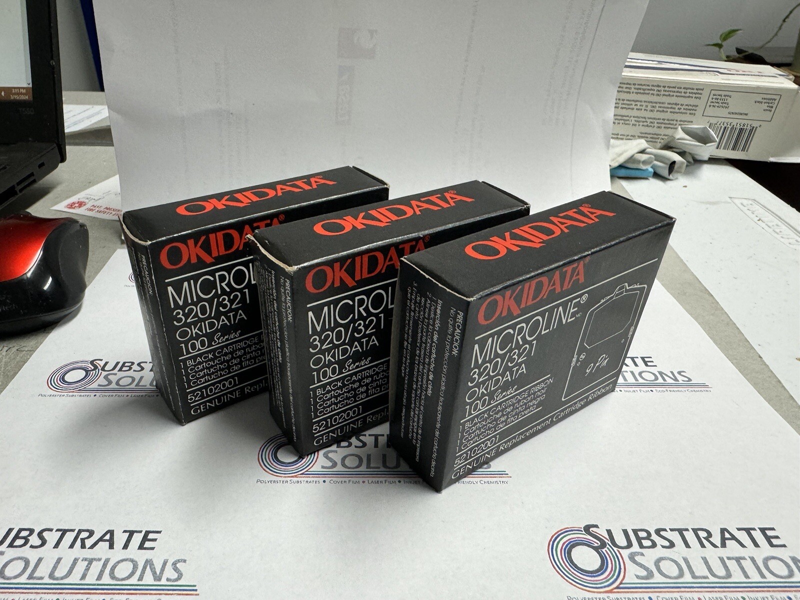 3 Genuine Okidata Microline 182/184/186/320/321 Ribbon 52102001
