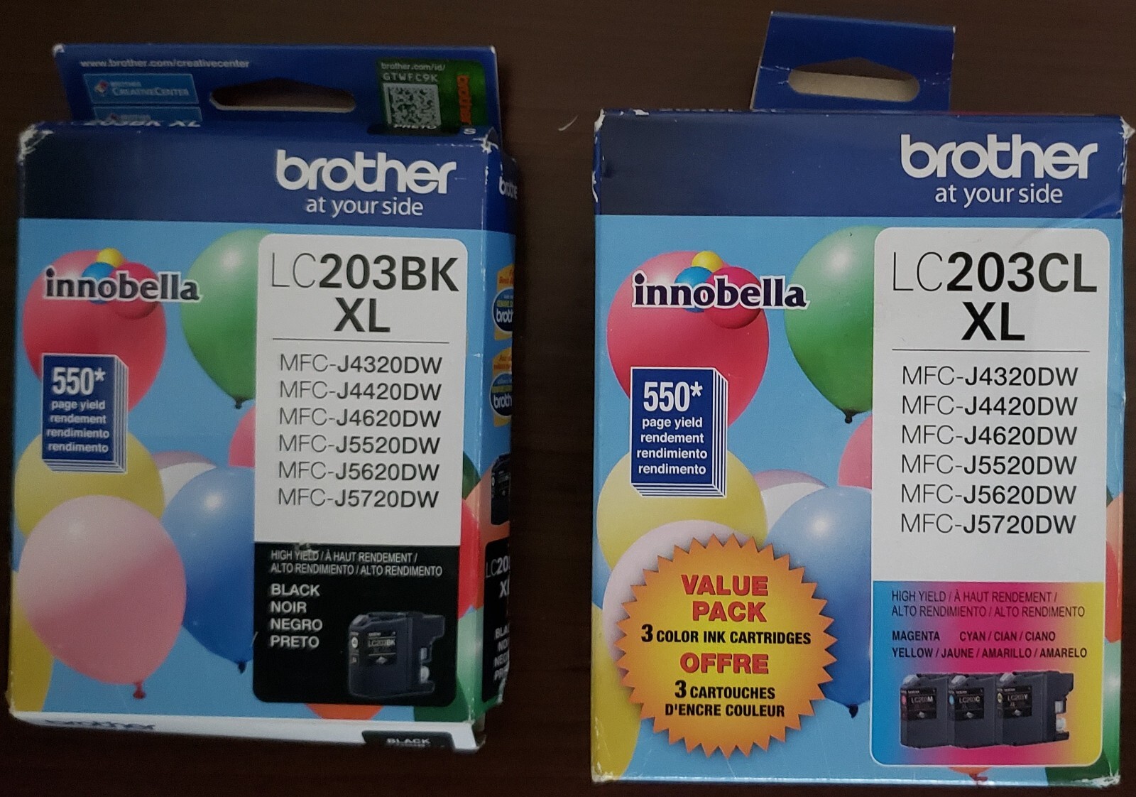 Brother LC203BK Black Ink Cartridge + Value Pack (see picture) NEW