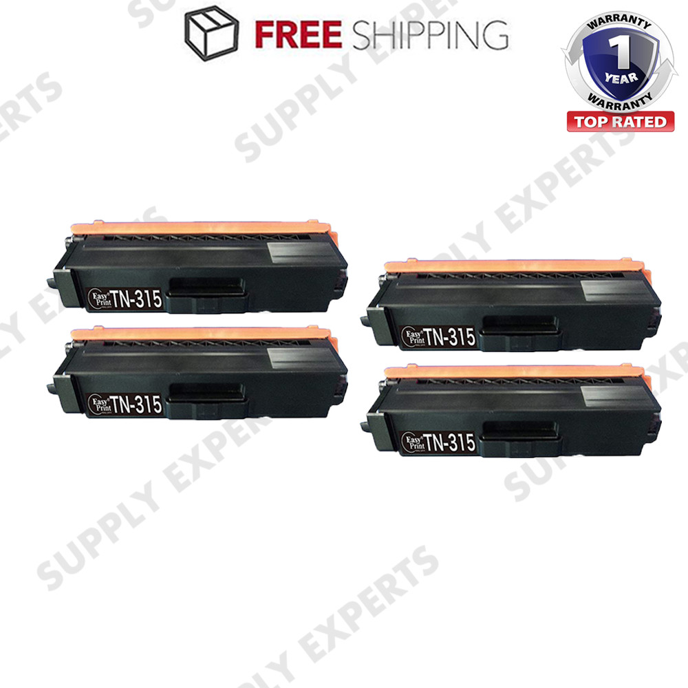 Premium 4 Pack of Black Toner Cartridges for Brother Easy Install Quality