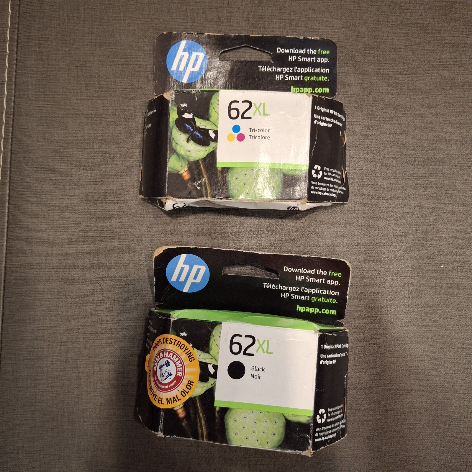 HP 62XL Black And Tri-color Ink Cartridge New/Sealed JUN/OCT 2023 Exp