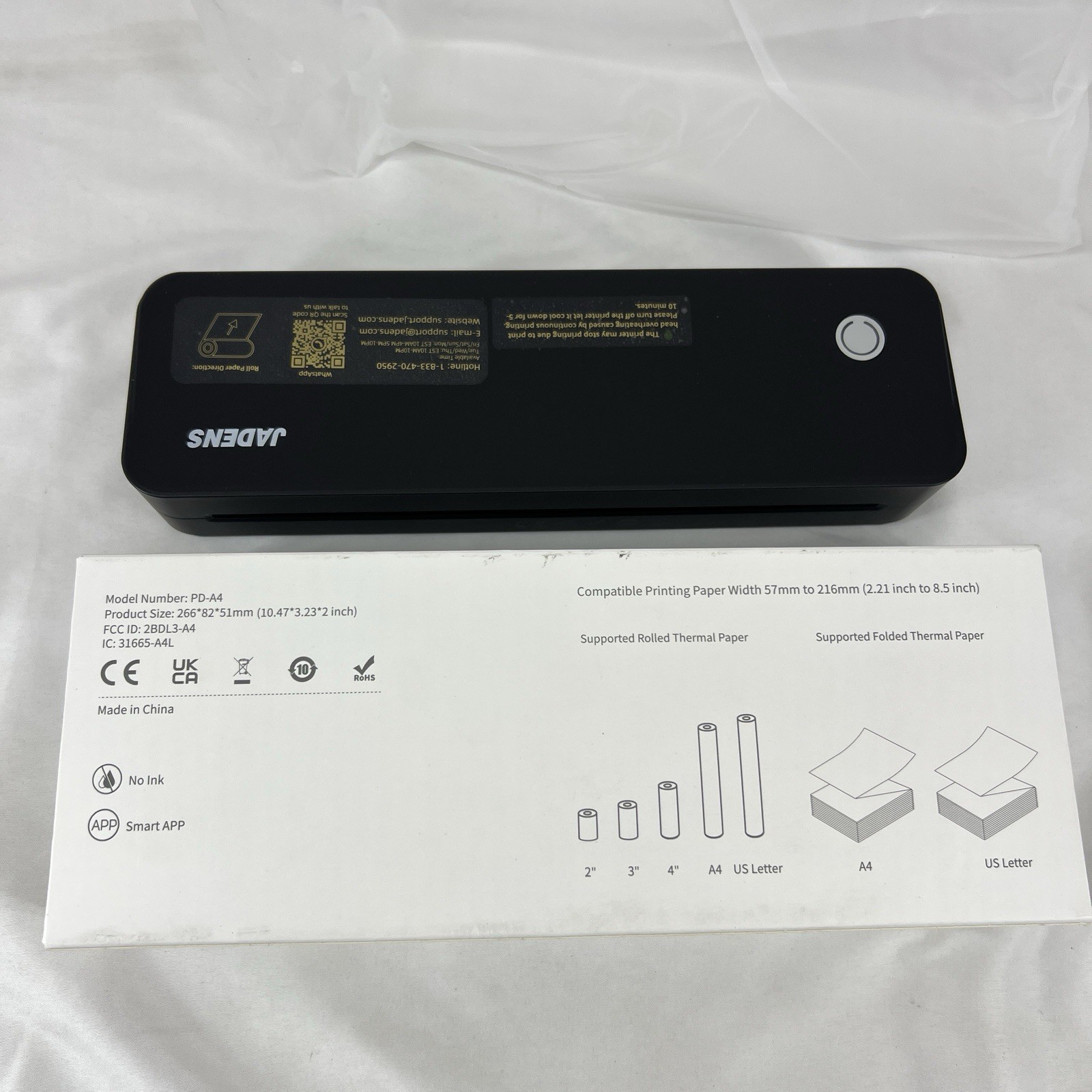 Jadens Portable Wireless Printer PD-A4