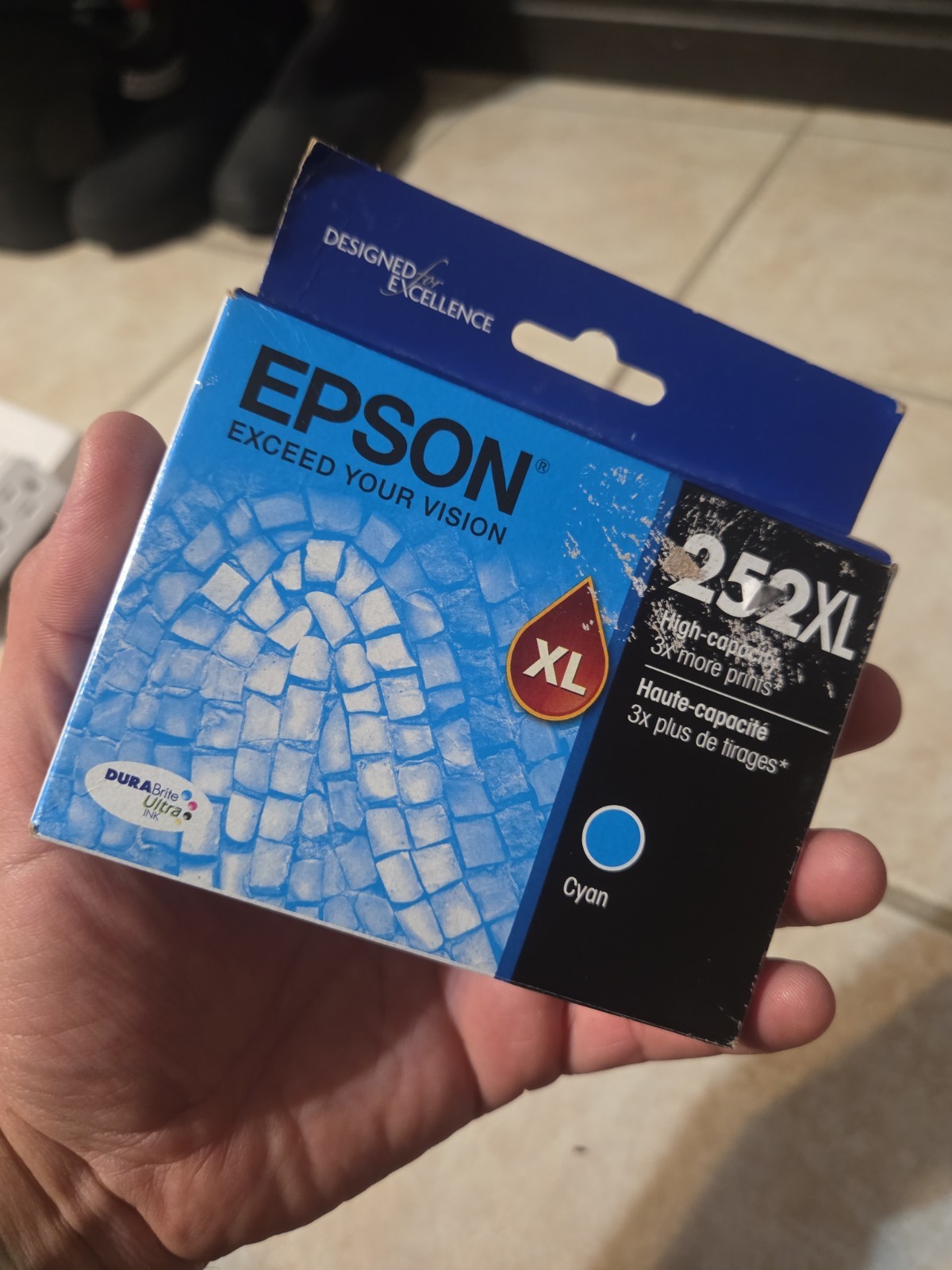 EPSON 252XL High Capacity Cyan Ink Cartridge T252XL220 Date:10-2023