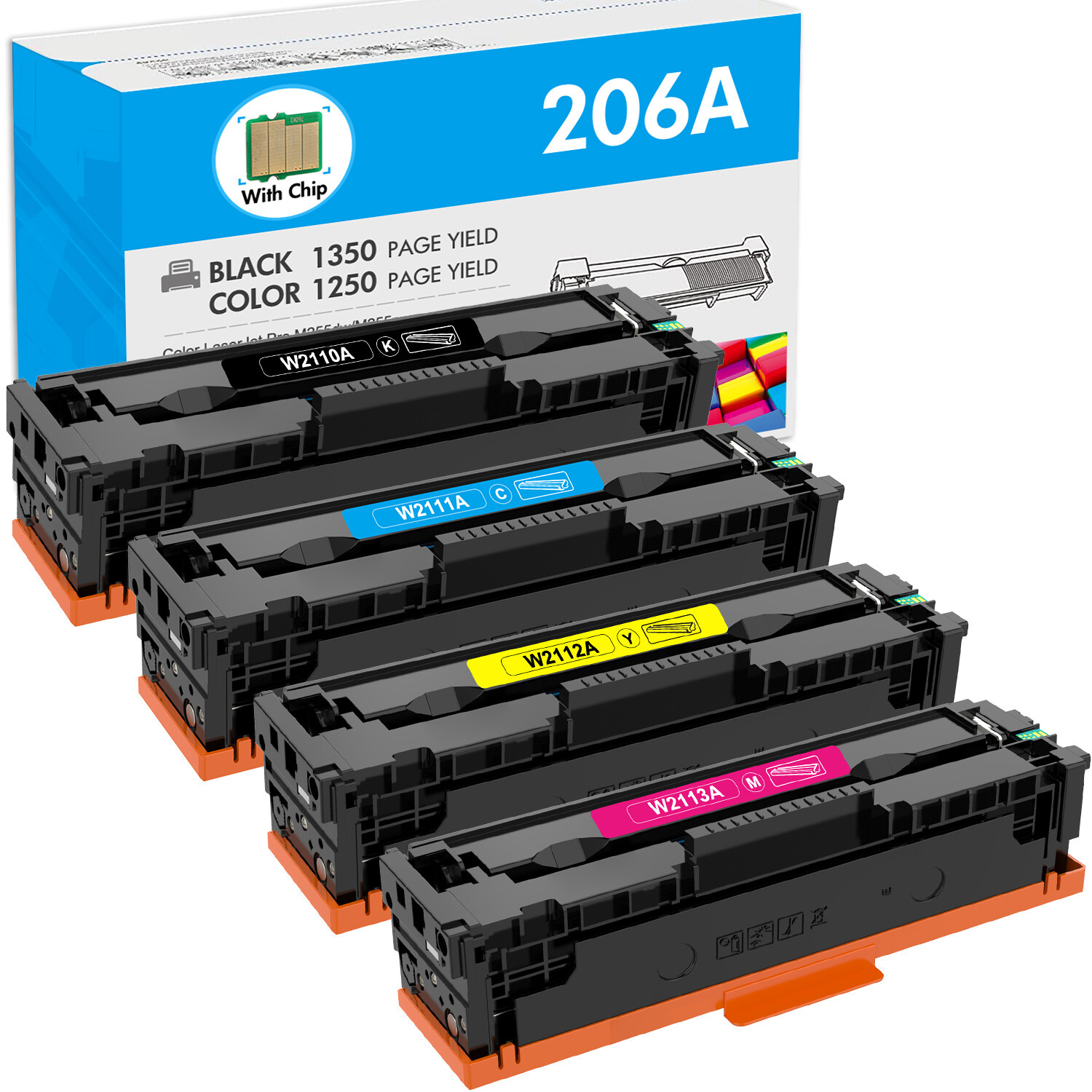 206A 206X Toner Set For HP Color Laserjet Pro MFP M283fdw M283cdw M255dw Lot