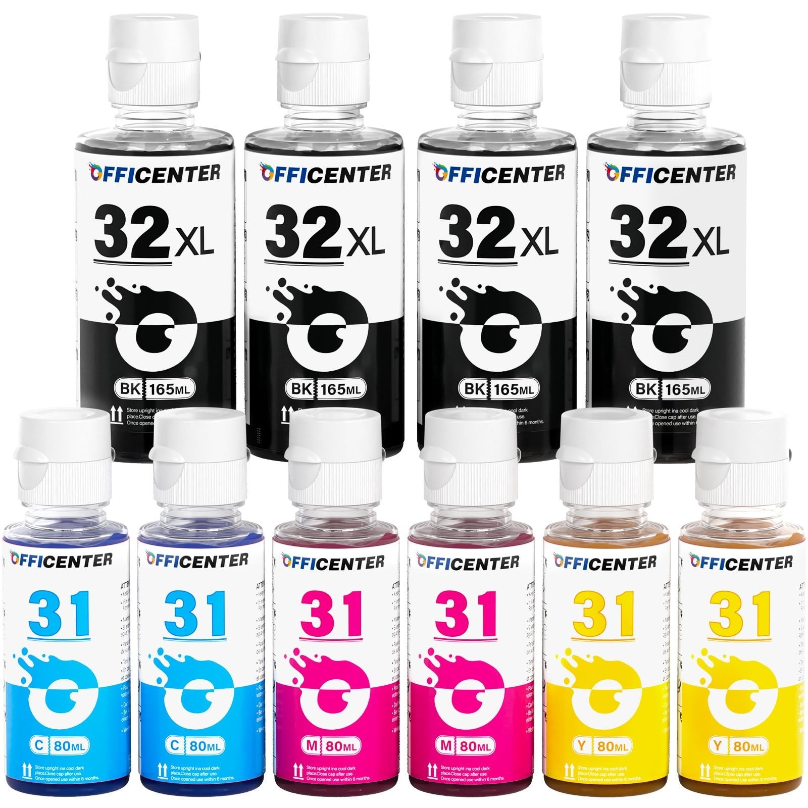 32XL Black Ink Bottle 10 Pack, Compatible HP Smart Tank 5101 7301 6001 Refill Se