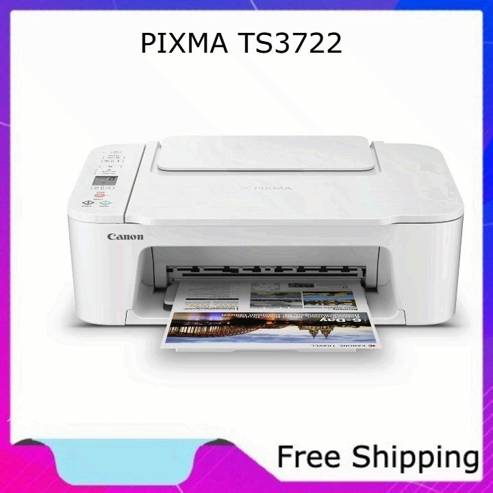 Canon PIXMA TS3722 Wireless All-In-One Inkjet Printer for Home Office