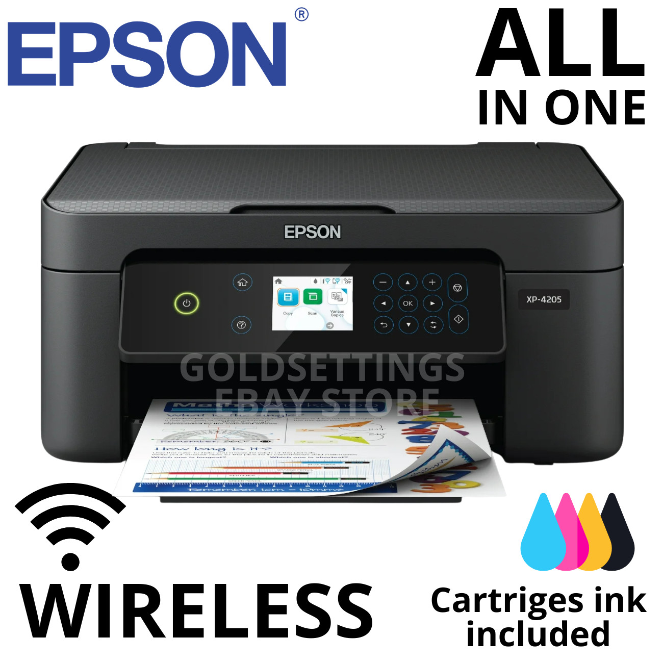 2026 Epson Wireless All In One Mobile Printer/Copy/Scan – Set Ink Included