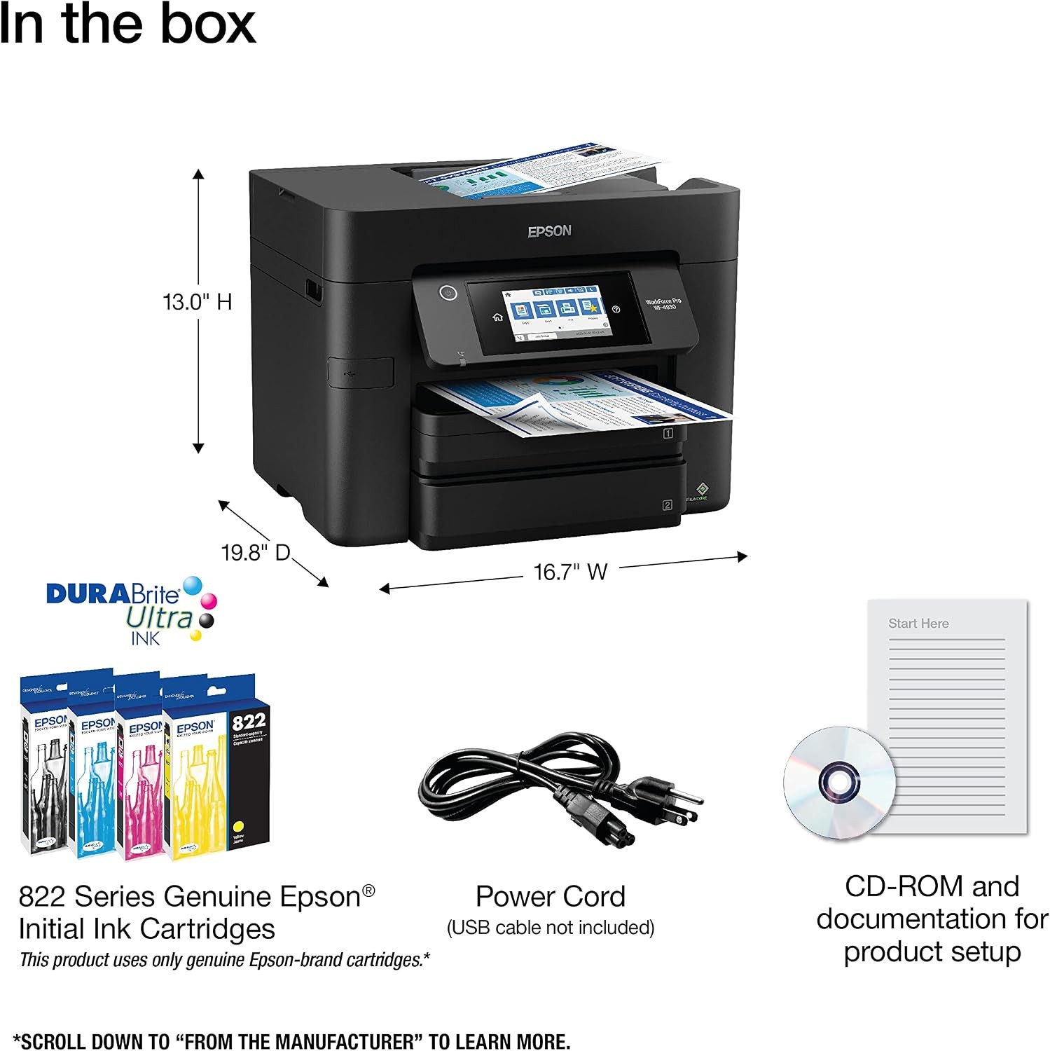 NIB: Epson Workforce Pro WF-4830 Inkjet Color All-In-One Printer