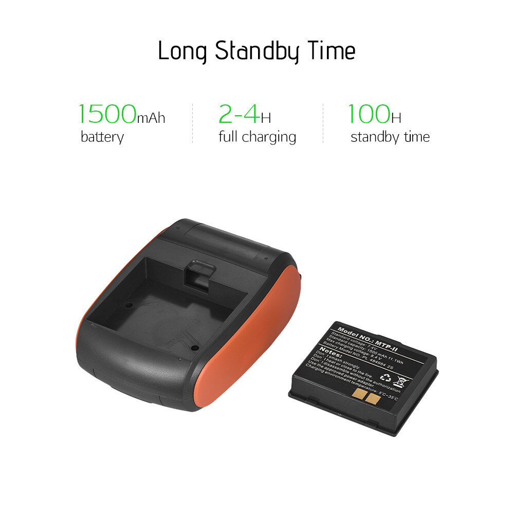 MIni 58mm Portable Wireless BT Pocket Mobile POS Thermal Label Receipt Printer