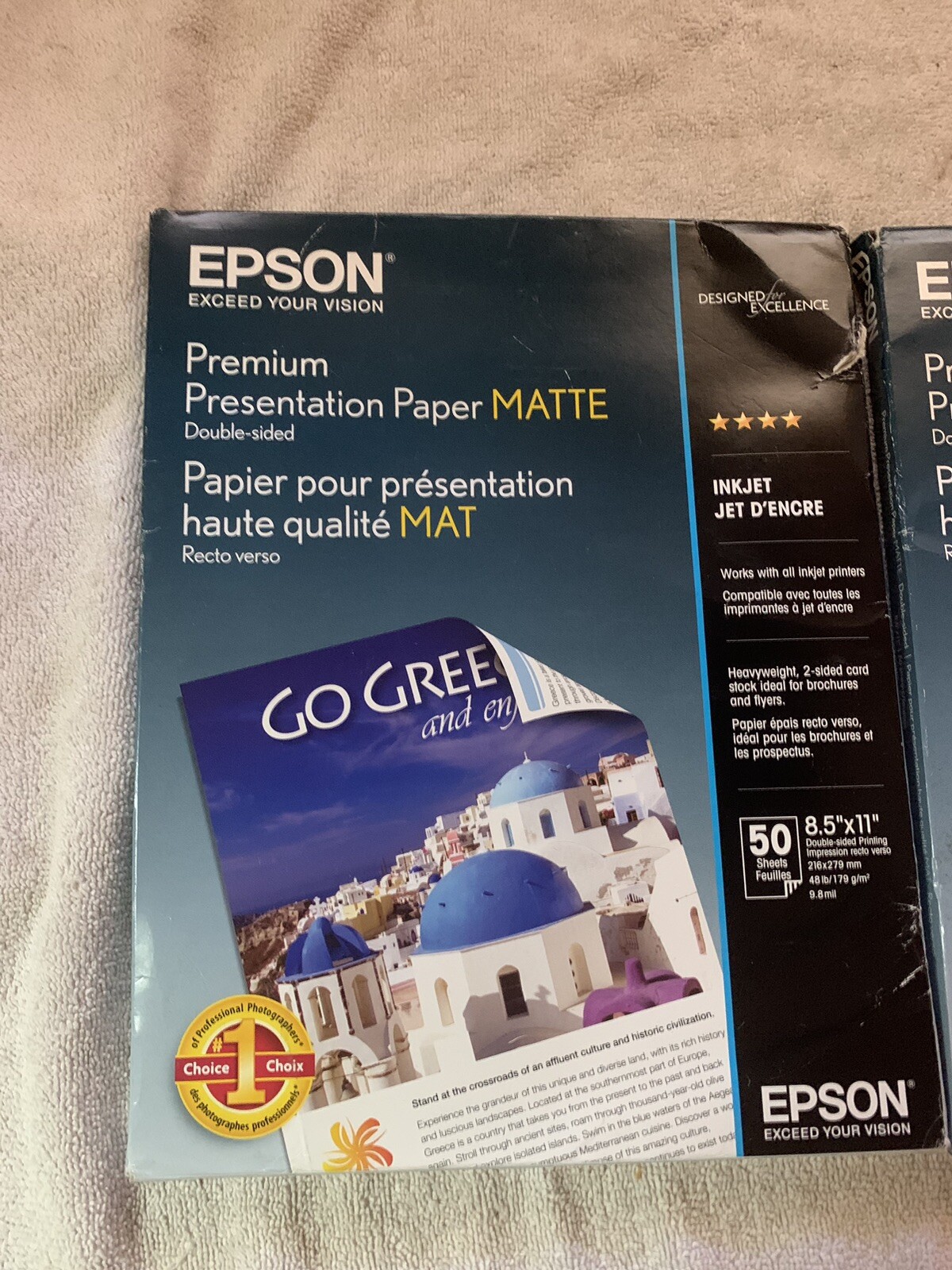 2pks Epson Premium Presentation Paper Matte 50 pgs.works w/ALL ink jet printers