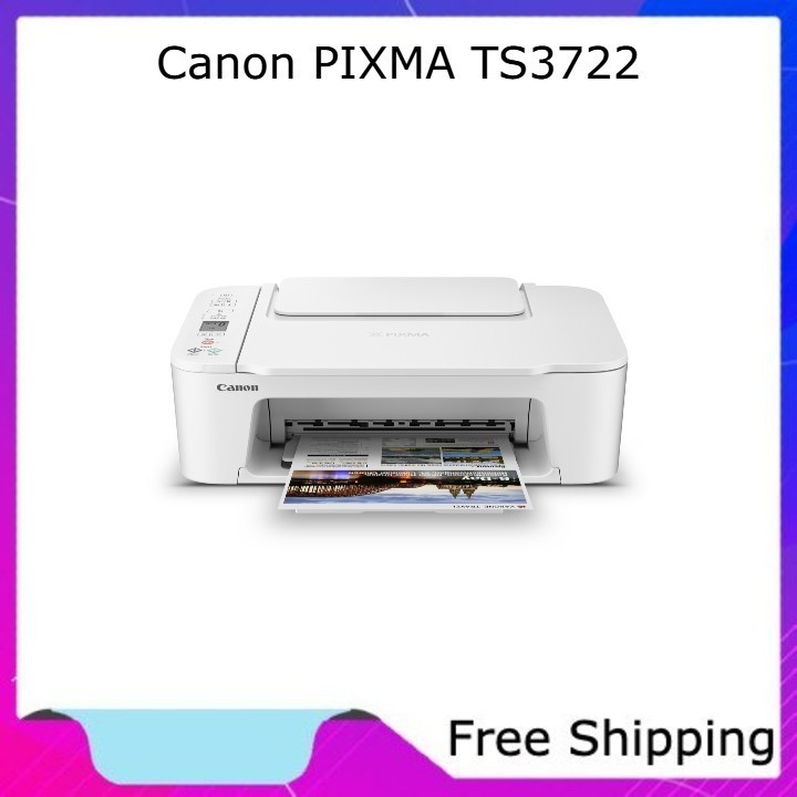 Canon PIXMA TS3722 Wireless All-In-One Inkjet Printer for Home Office