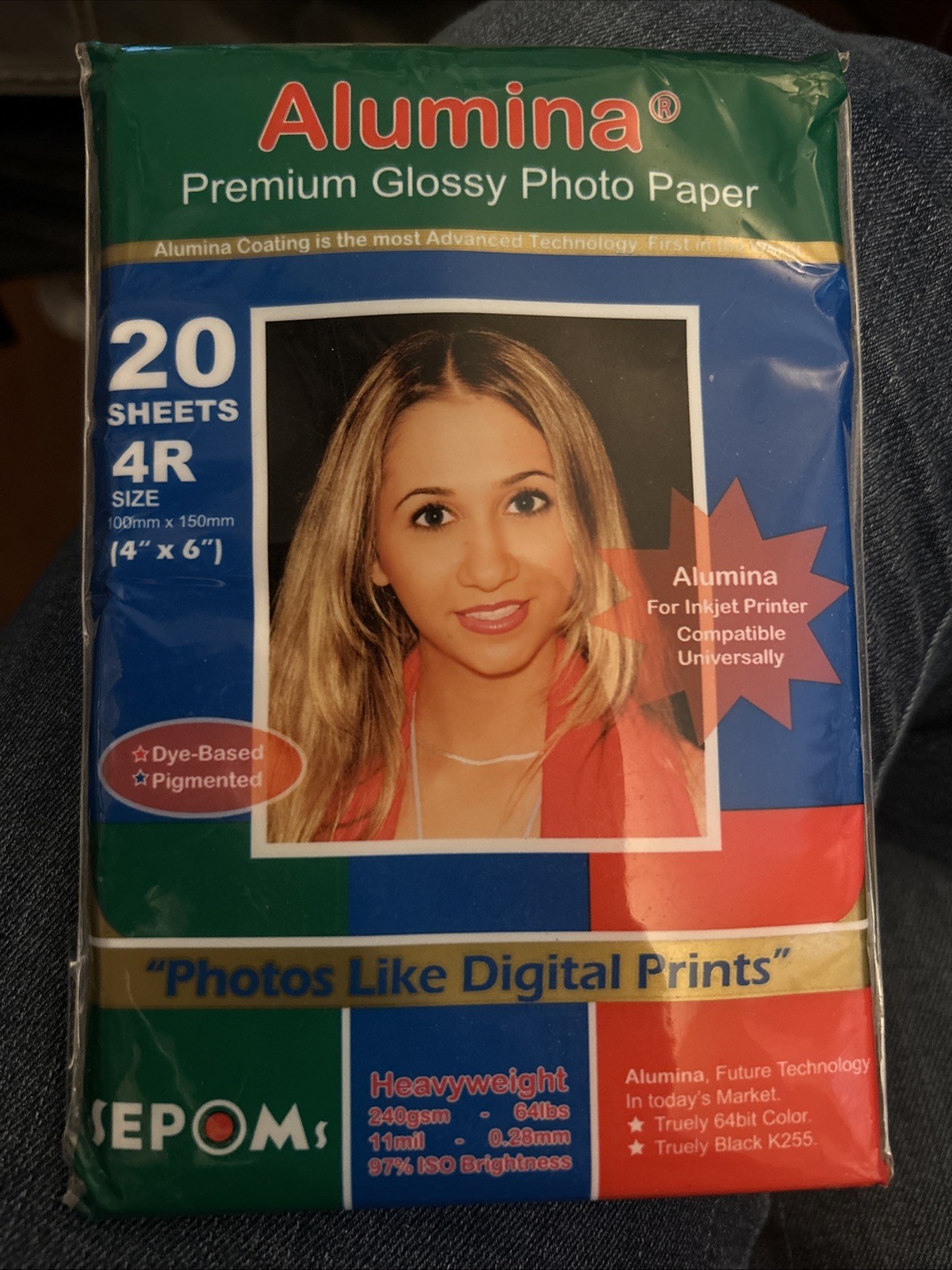 Alumina Premium Glossy Photo Paper sheets 4R size Spectrum 20 sheets New Sealed
