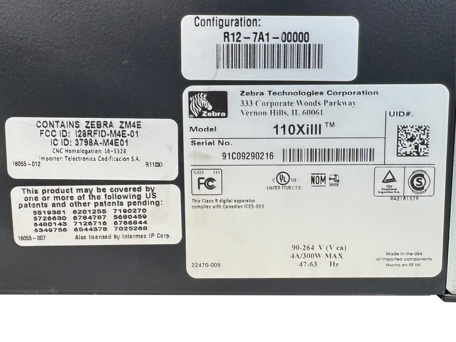Zebra R110Xi 110XiIII RFID Thermal Transfer Barcode Label Printer USB LAN Serial