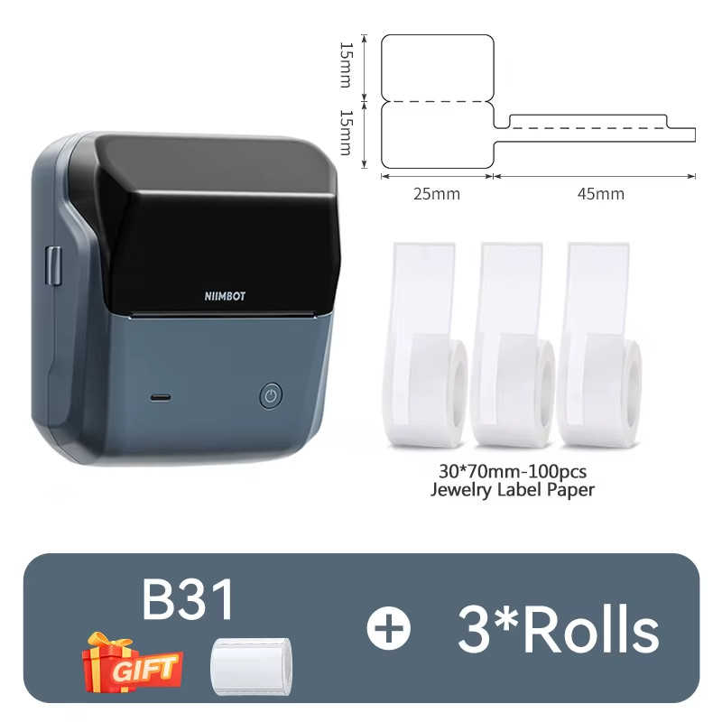 B31 Thermal Label Printer Print Width Max 80mm/s Wireless Barcode Sticker Maker