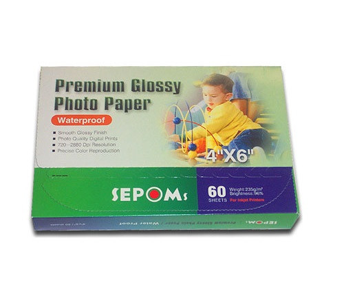 SEPOMS High Glossy Finish 4″ x 6″ Premium Photo Paper 60 Sheets