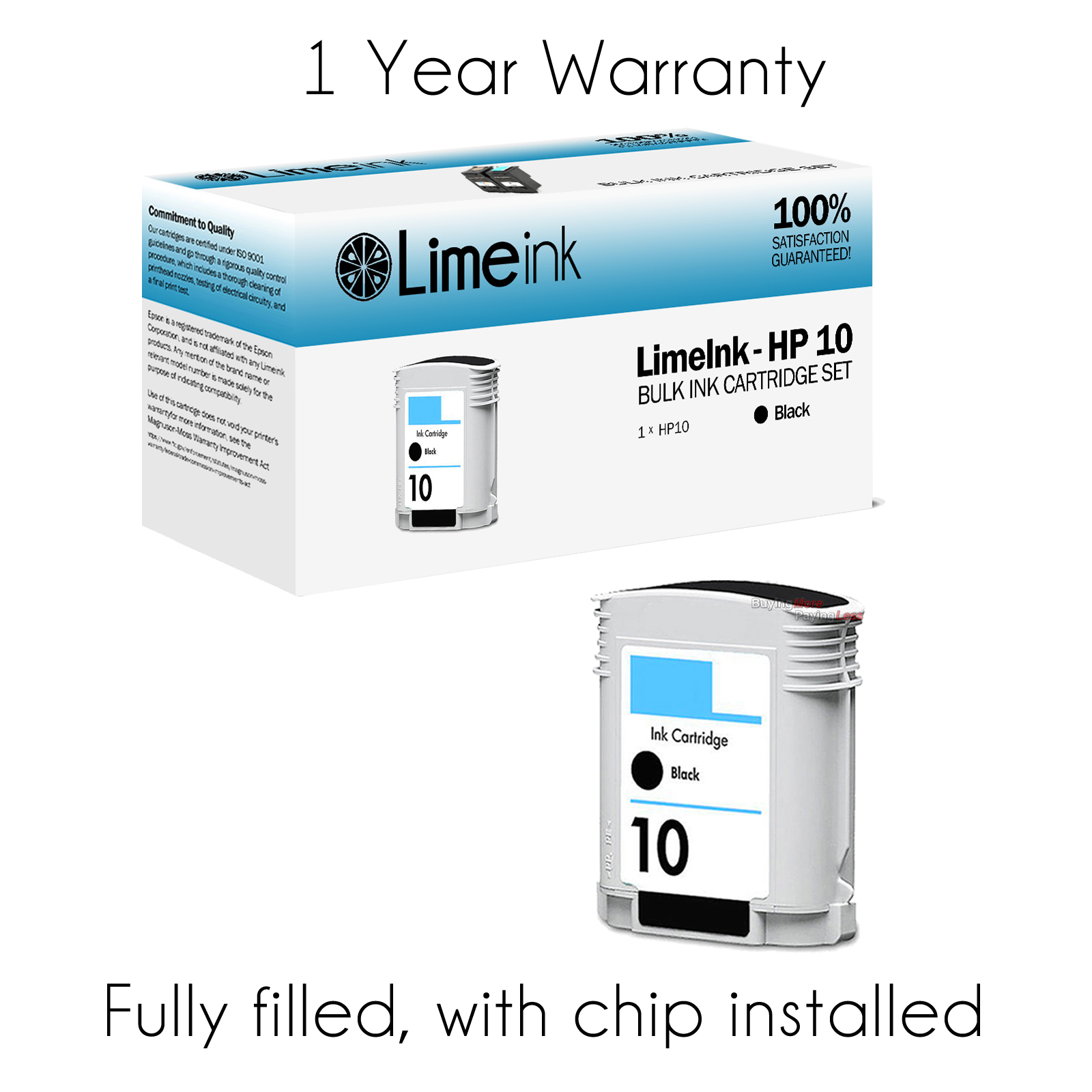 Black Ink Cartridge for HP 10 C4844A Business Inkjet 1100 1200 Printer HP10