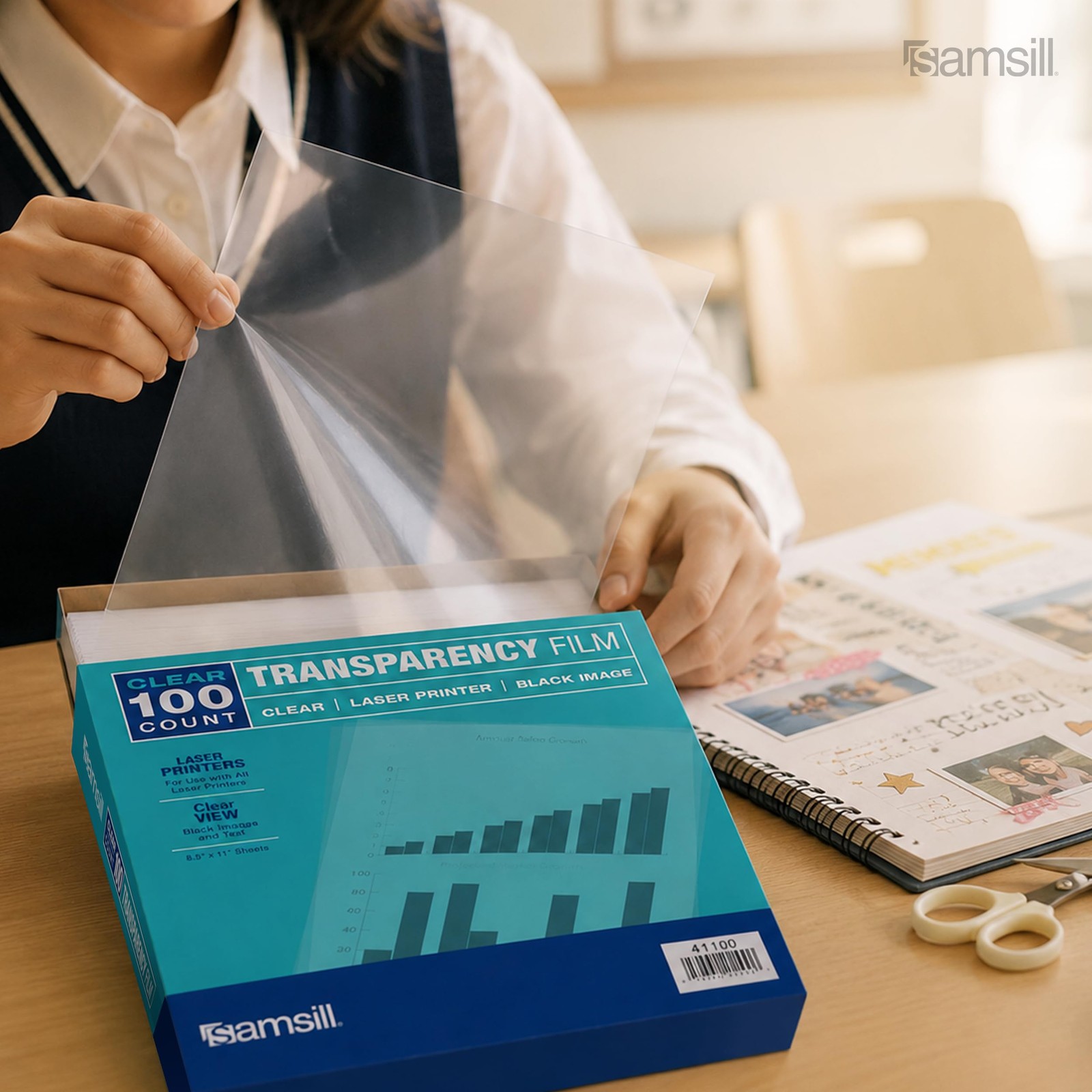 100 PCS 8.5×11 Inch Clear Transparency Film Laser Printers 4 Mil PET