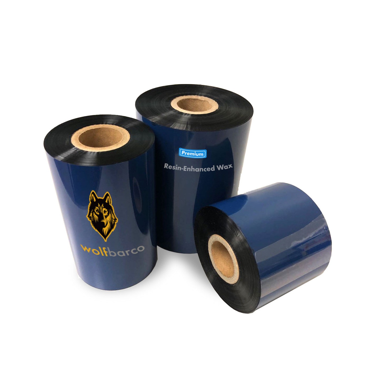 4.33″ x 1968′ 110mm x 600m Premium Resin-Enhanced Wax Ribbon, Black Barcode Lot