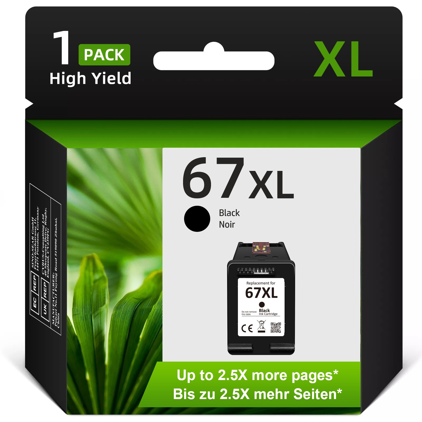 67XL Ink Cartridges for HP DeskJet 1255 2722e 2732 2758 2755 ENVY Pro 6052 6458