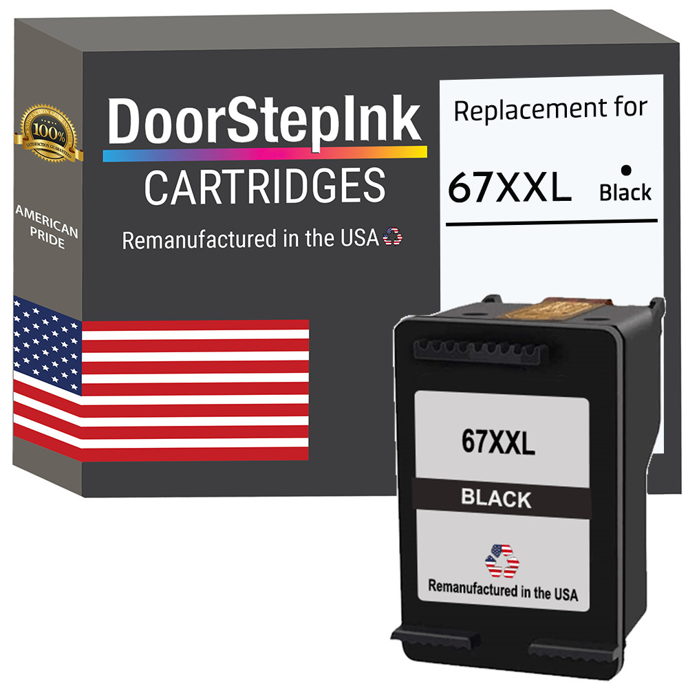 DoorStepInk Remanufactured in the USA for HP 67XXL Black