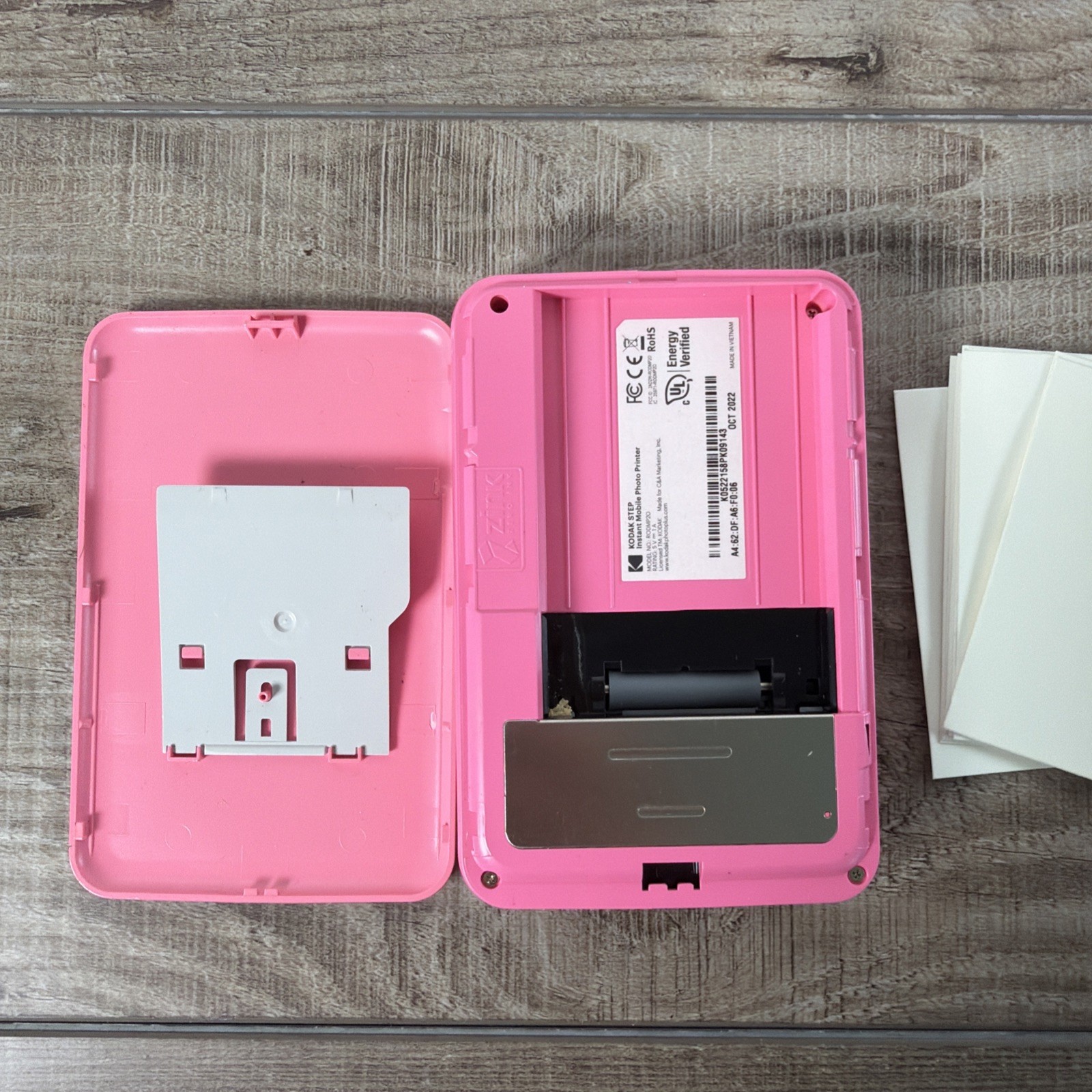 Kodak Step Printer, Pink,Instant Wireless Printer, Zink, Great Cond 5 Sheets