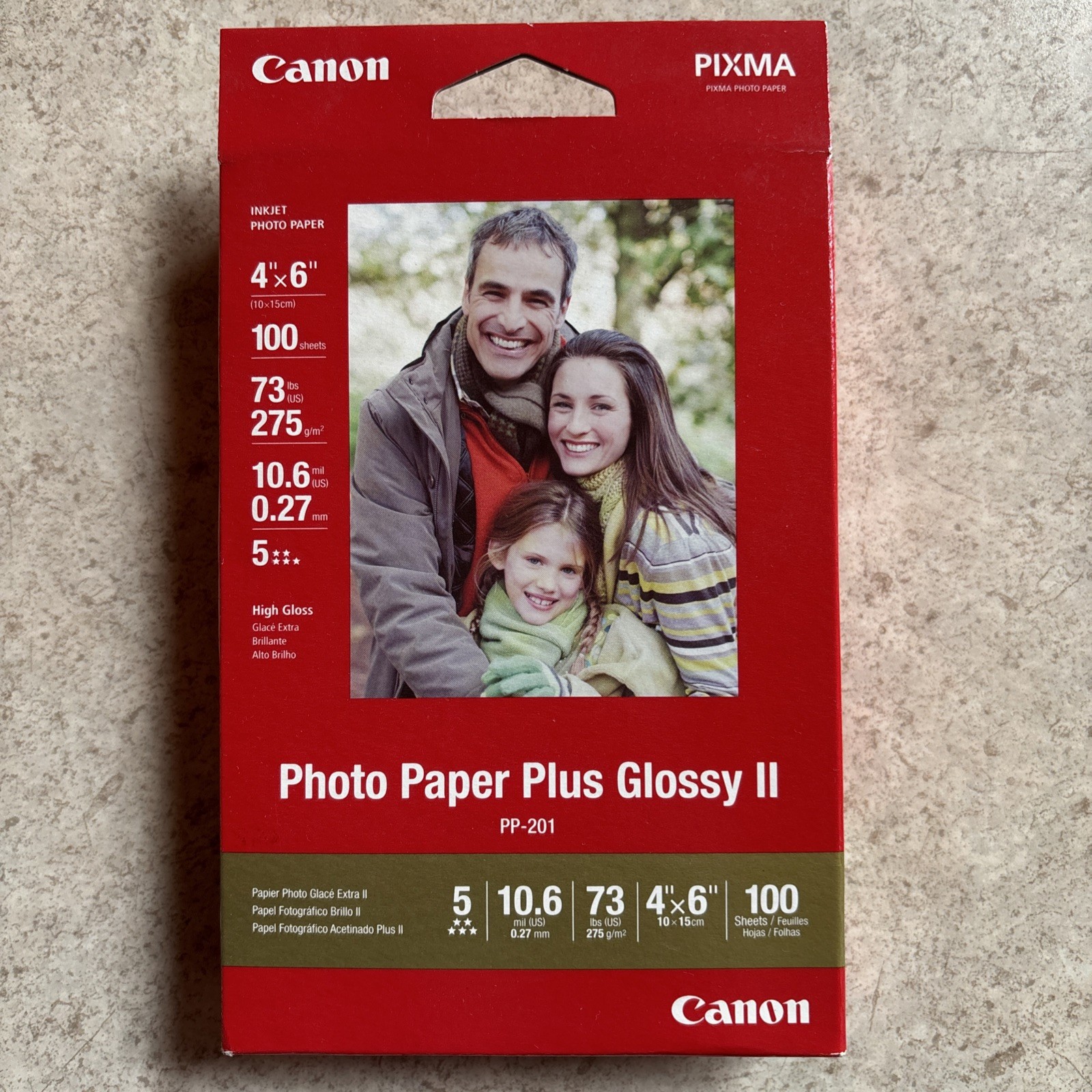 New Canon Plus Glossy II Photo Paper 4″ x 6″ 100 Sheets PP-201 73 lbs 10.6 mil