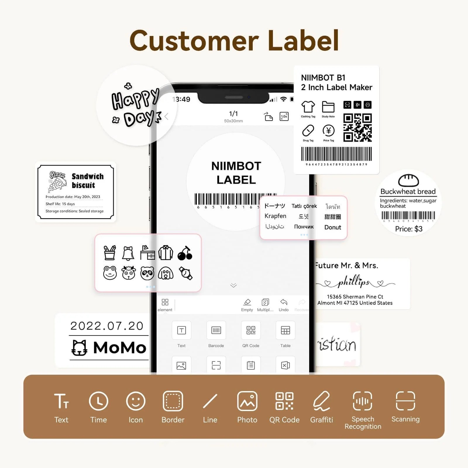 NIIMBOT Thermal Clear Label Tape for B21, B1, B3S