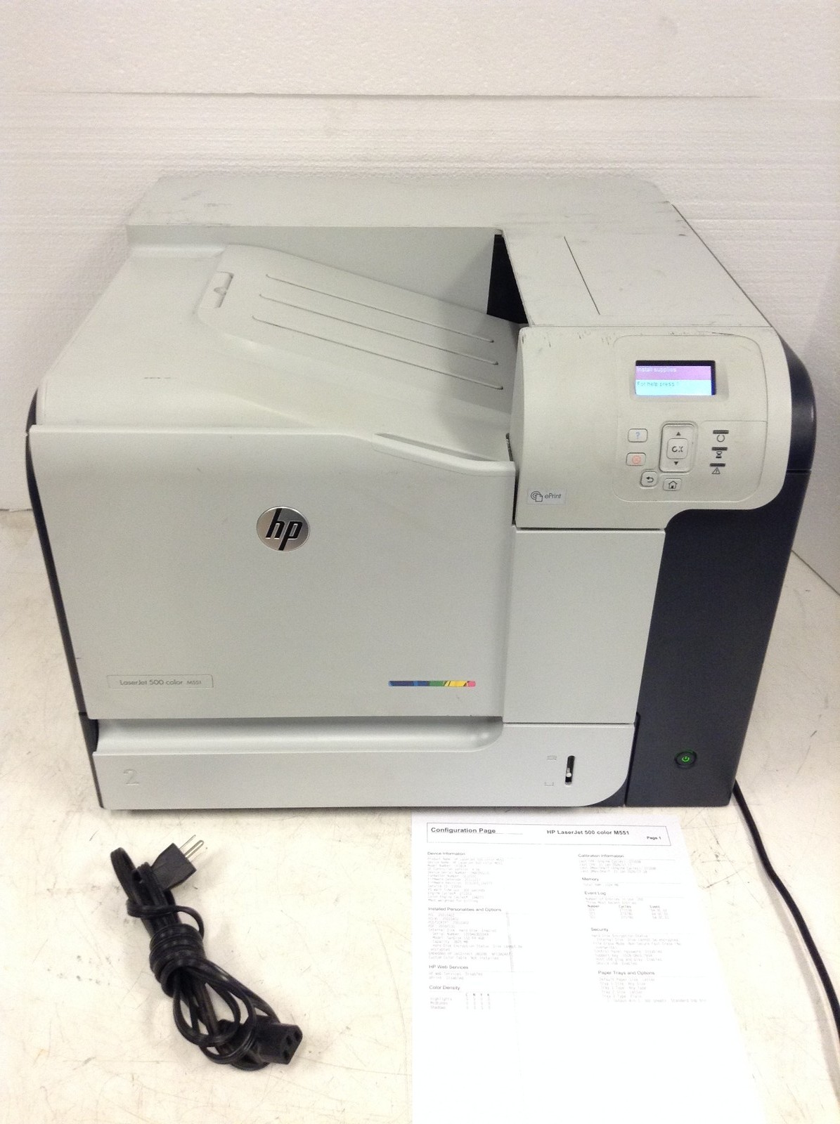 HP LaserJet 500 M551 Color Laser Printer CF081A, 1024MB, 270.9K Pages, No Toners