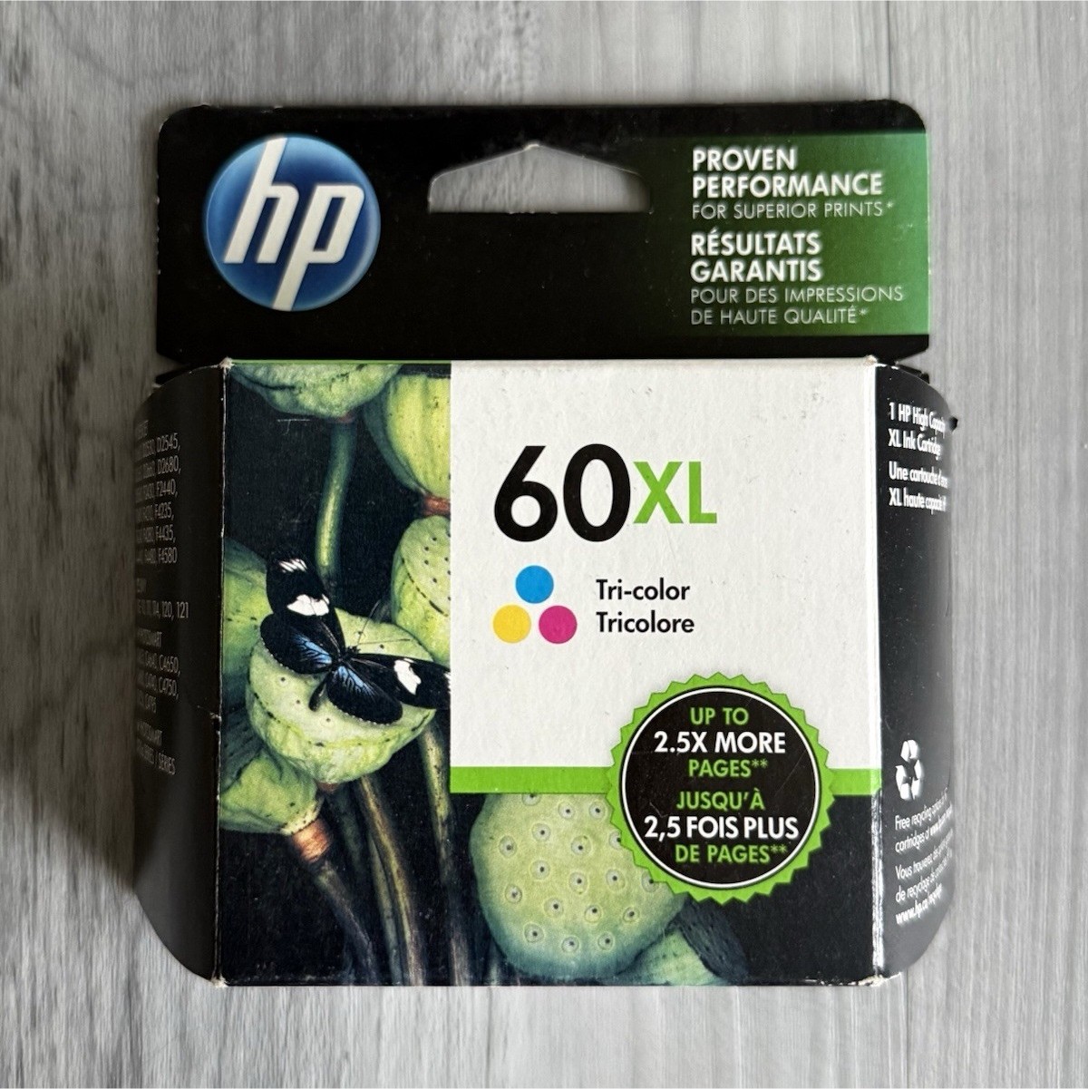 HP 60XL Tri-Color Ink Cartridge for DeskJet / Envy / PhotoSmart Exp 05/2017