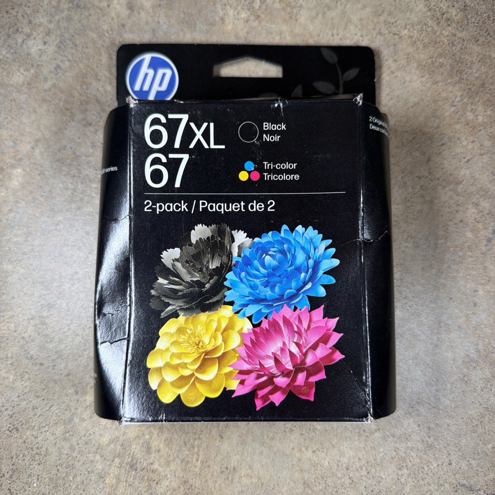 HP 67XL High-Yield Black And Tri-Color Ink Cartridges 3YP30AN Exp. 07/2027