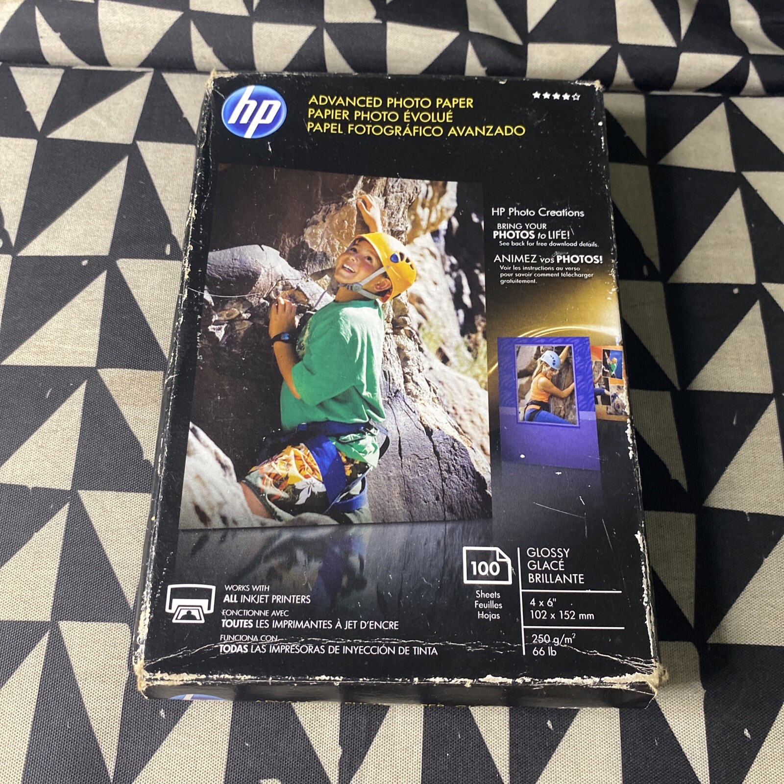 HP Advanced 4″x6″ 100 sheets Glossy Photo Paper Q6638A For All Inkjet New Sealed