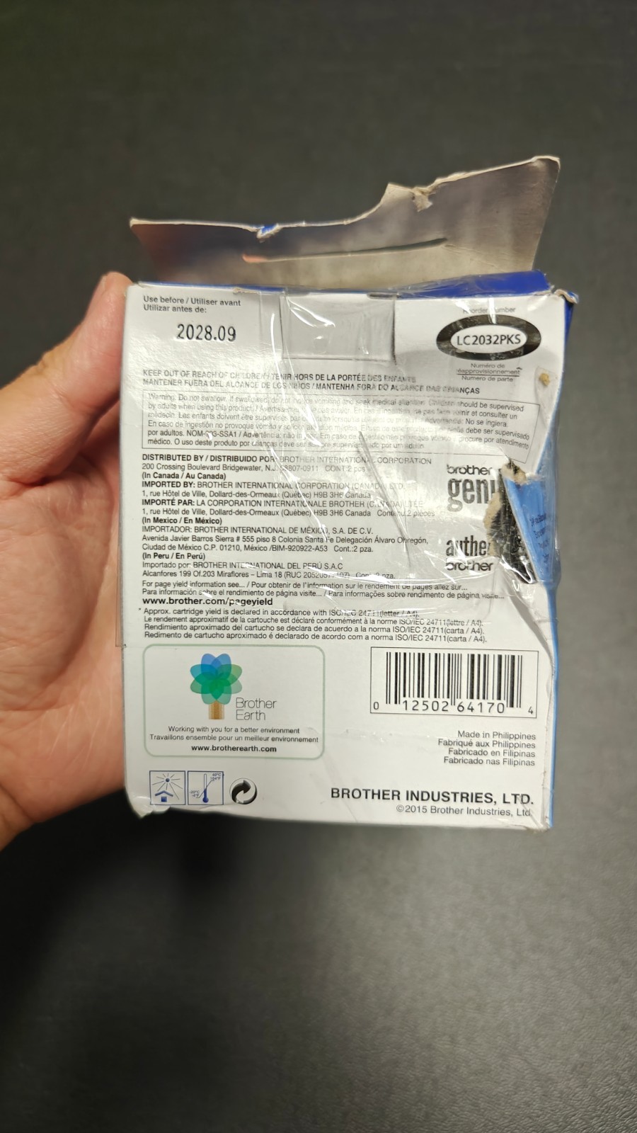 Open Box New Genuine Brother LC203XL Black 2PK Ink Cartridges Sealed Exp 09/2028