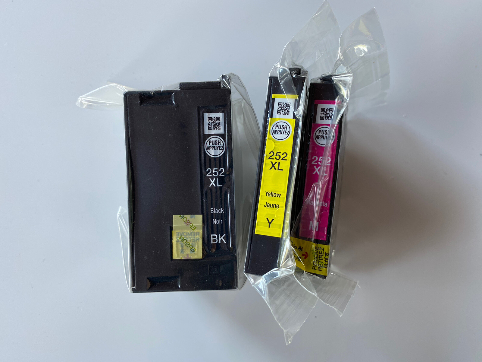 Epson 252XL, 1 Black XL, 1 Magenta XL, 1 Yellow XL Ink Cartridge Genuine # 252XL