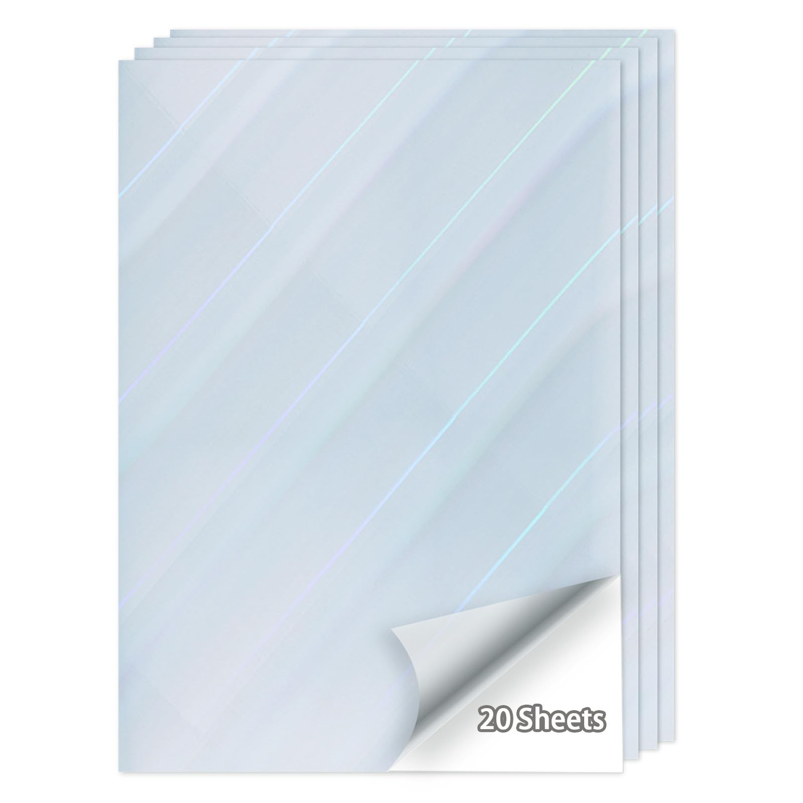 20 Sheets Printable Holographic Sticker Paper,11 x 8.5 Inches Printable Water…